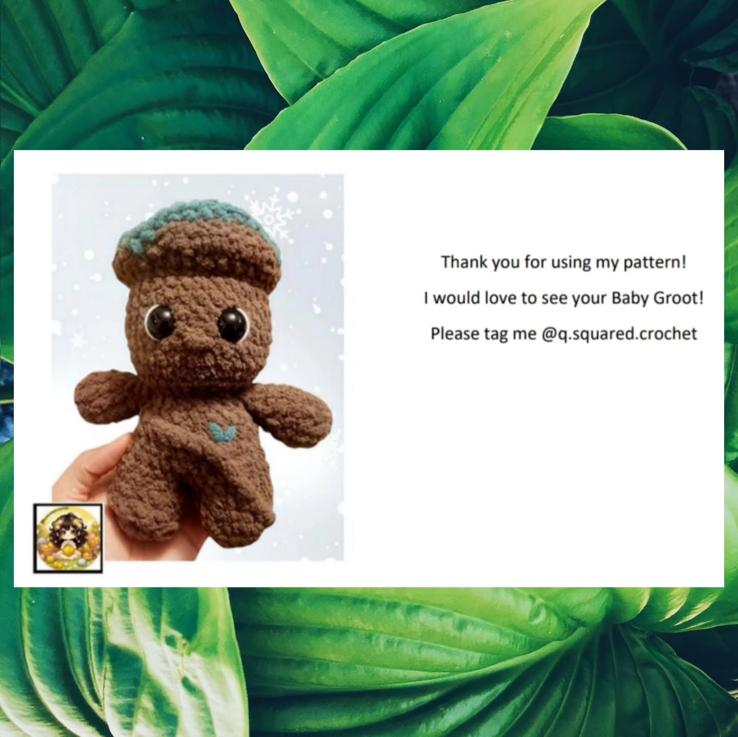 no sew Baby Groot crochet pattern