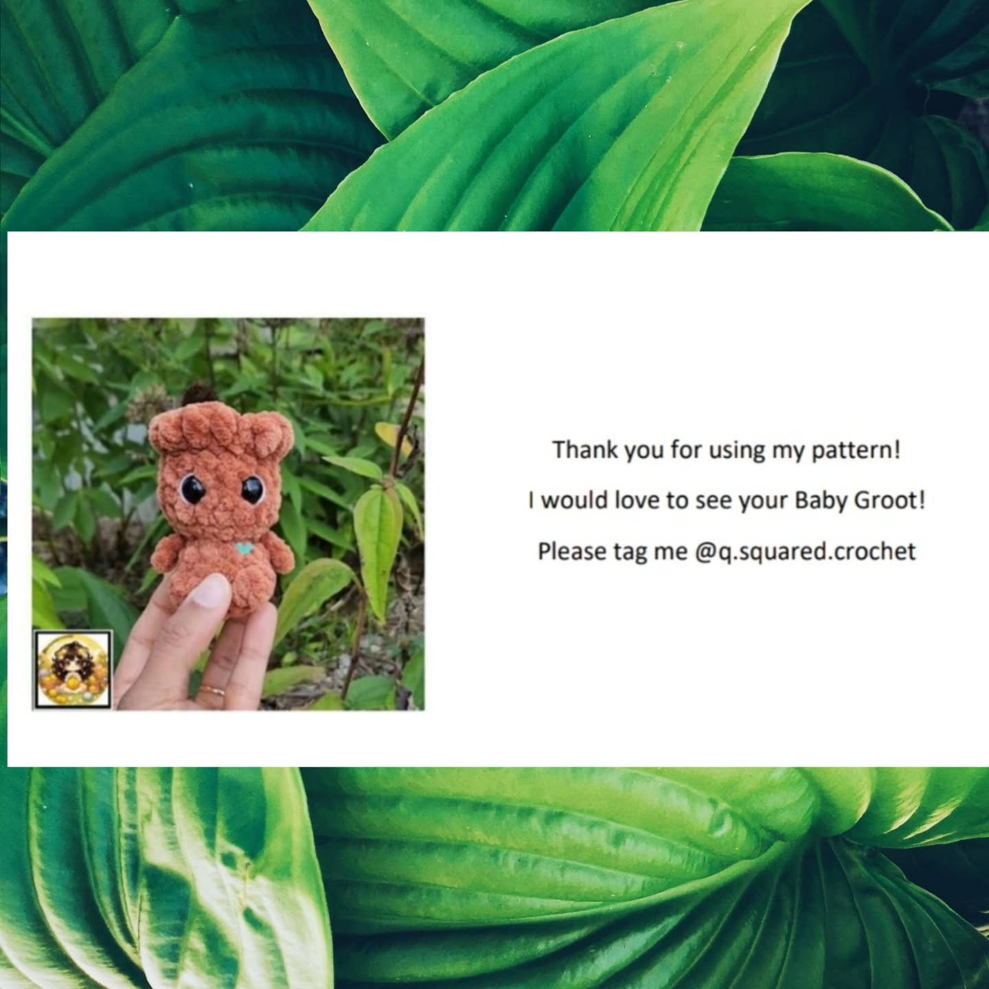 no sew baby groot mod of pocket plant pal crochet pattern