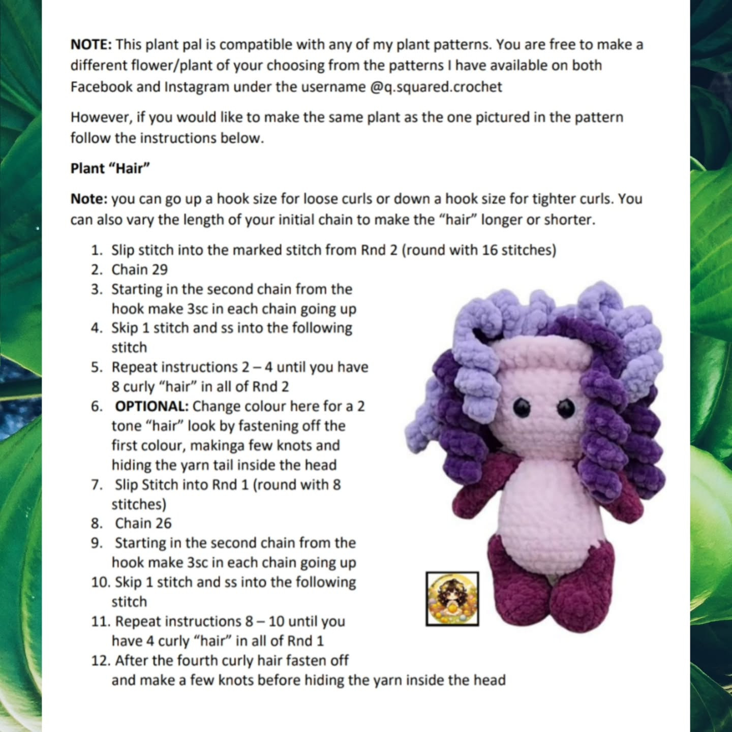 no sew persephone the plant pal crochet pattern