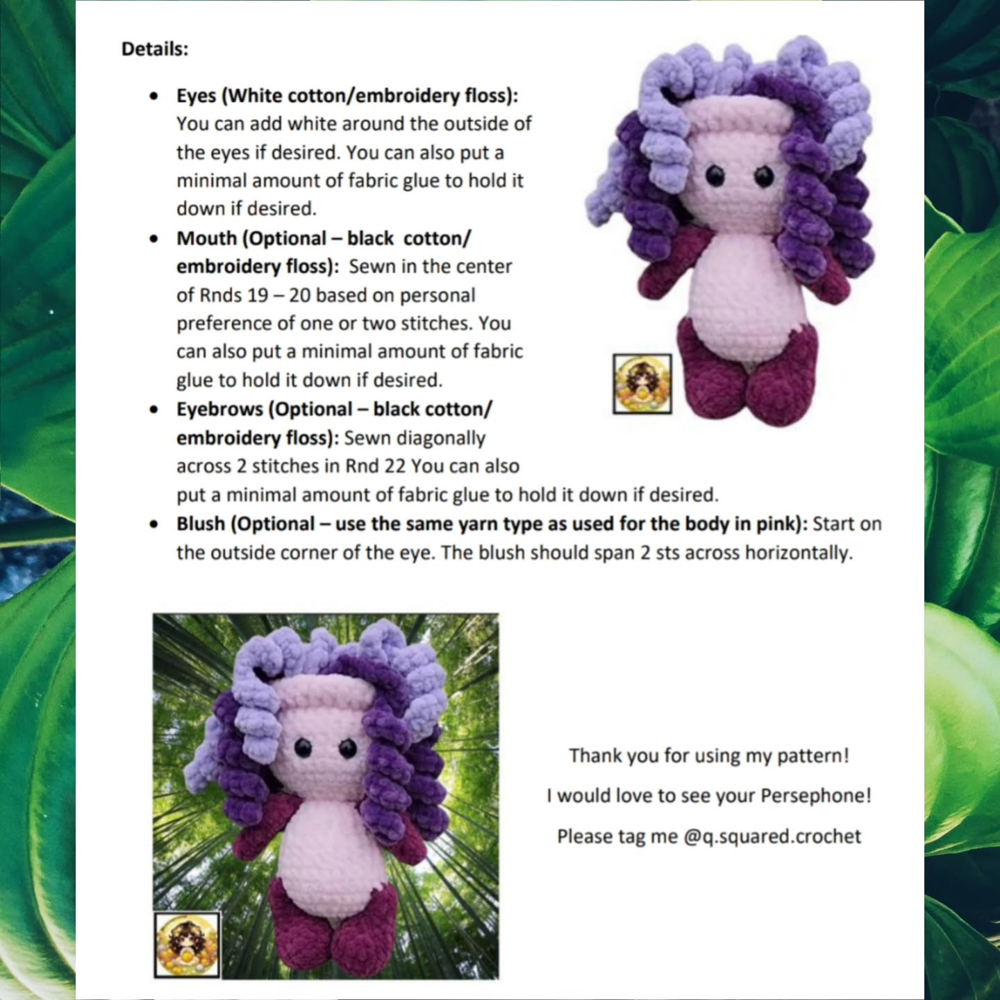 no sew persephone the plant pal crochet pattern