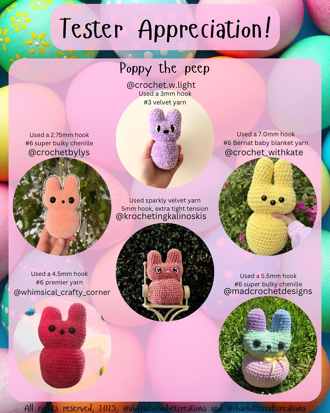 poppy the peep and misty the bunny free crochet pattern