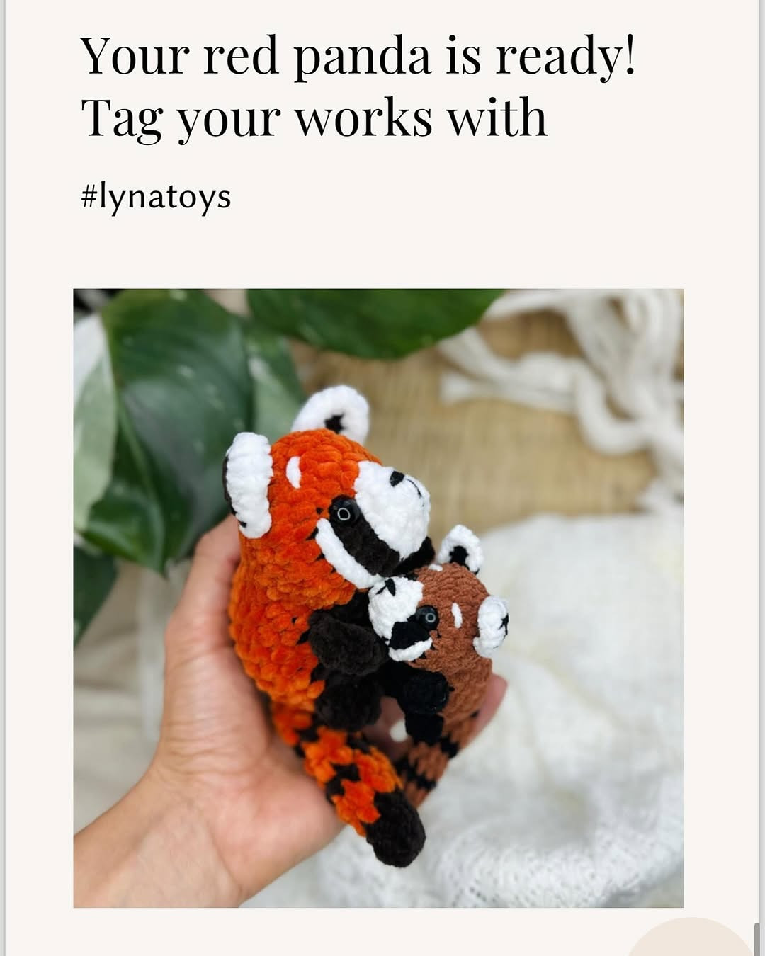 red panda crochet pattern No sewing