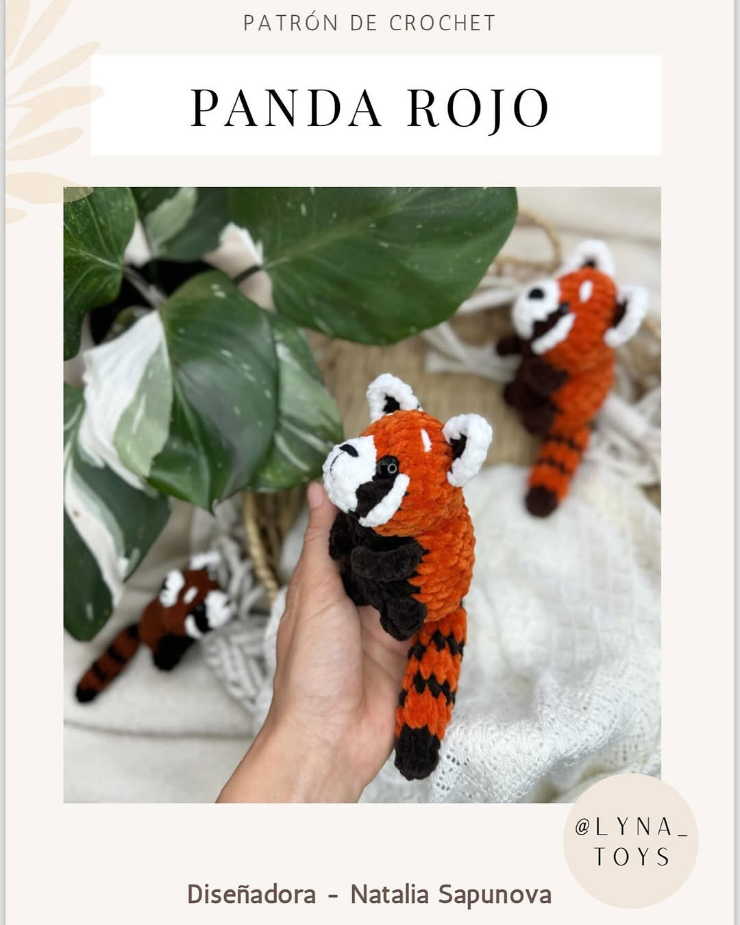 red panda crochet pattern No sewing