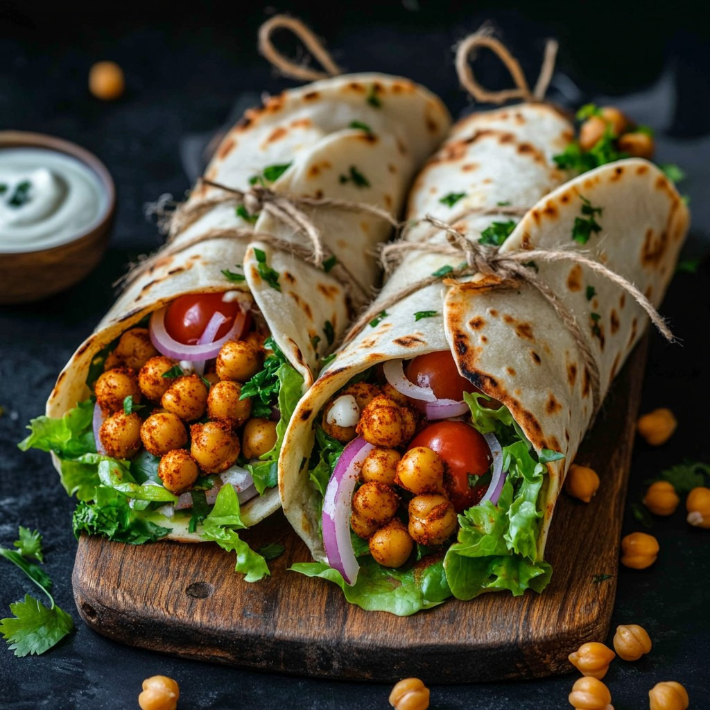 Spicy Buffalo Chickpea Wraps