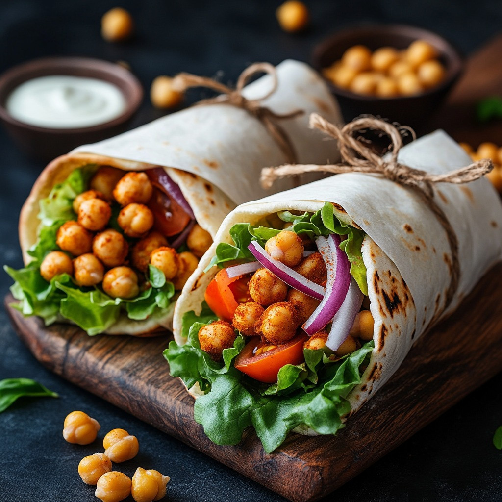 Spicy Buffalo Chickpea Wraps