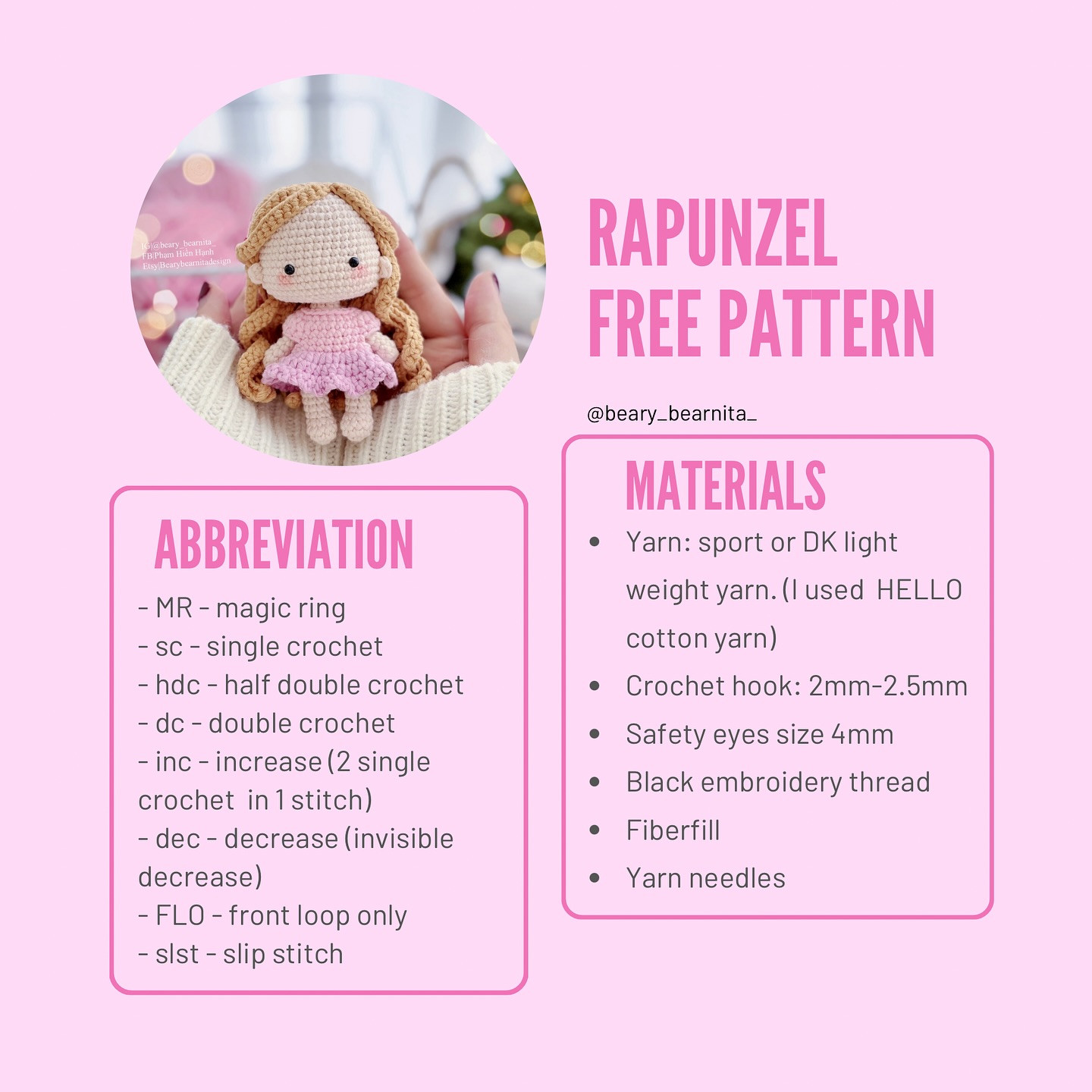 Tiny  rapunzel free pattern