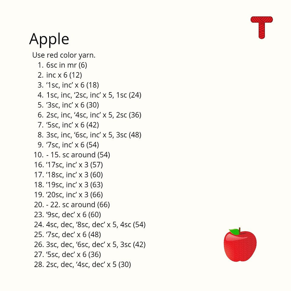 apple Free pattern