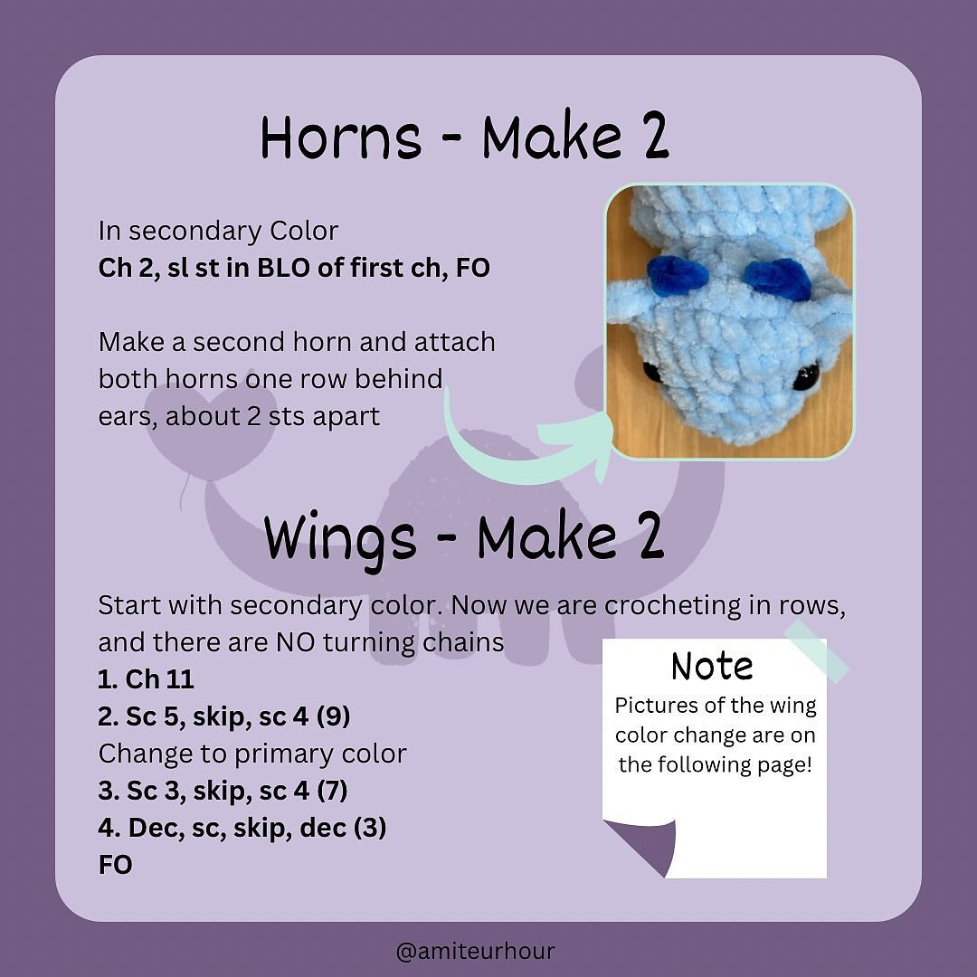 baby dragon free pattern amigurumi