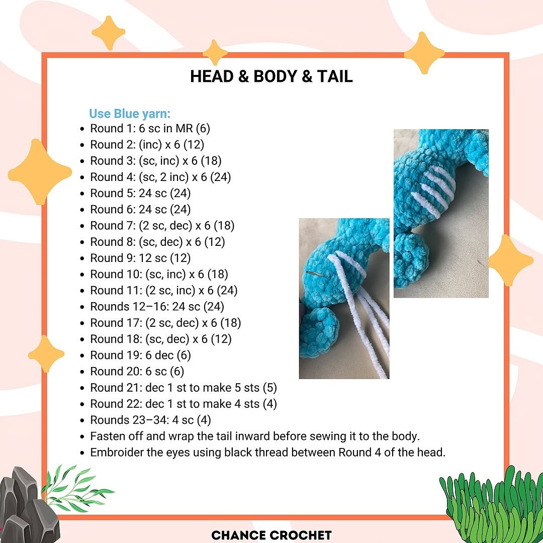 blue seahorse crochet pattern