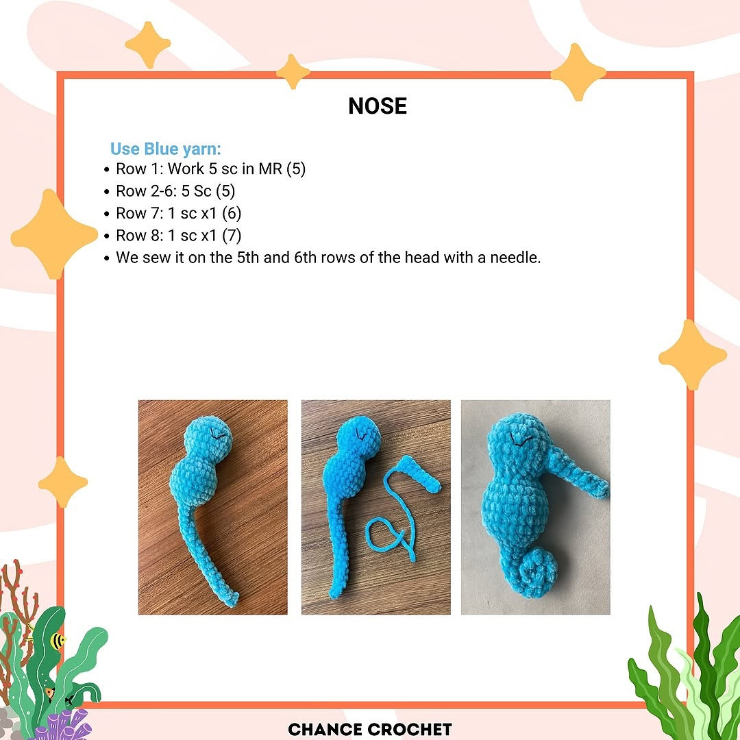 blue seahorse crochet pattern