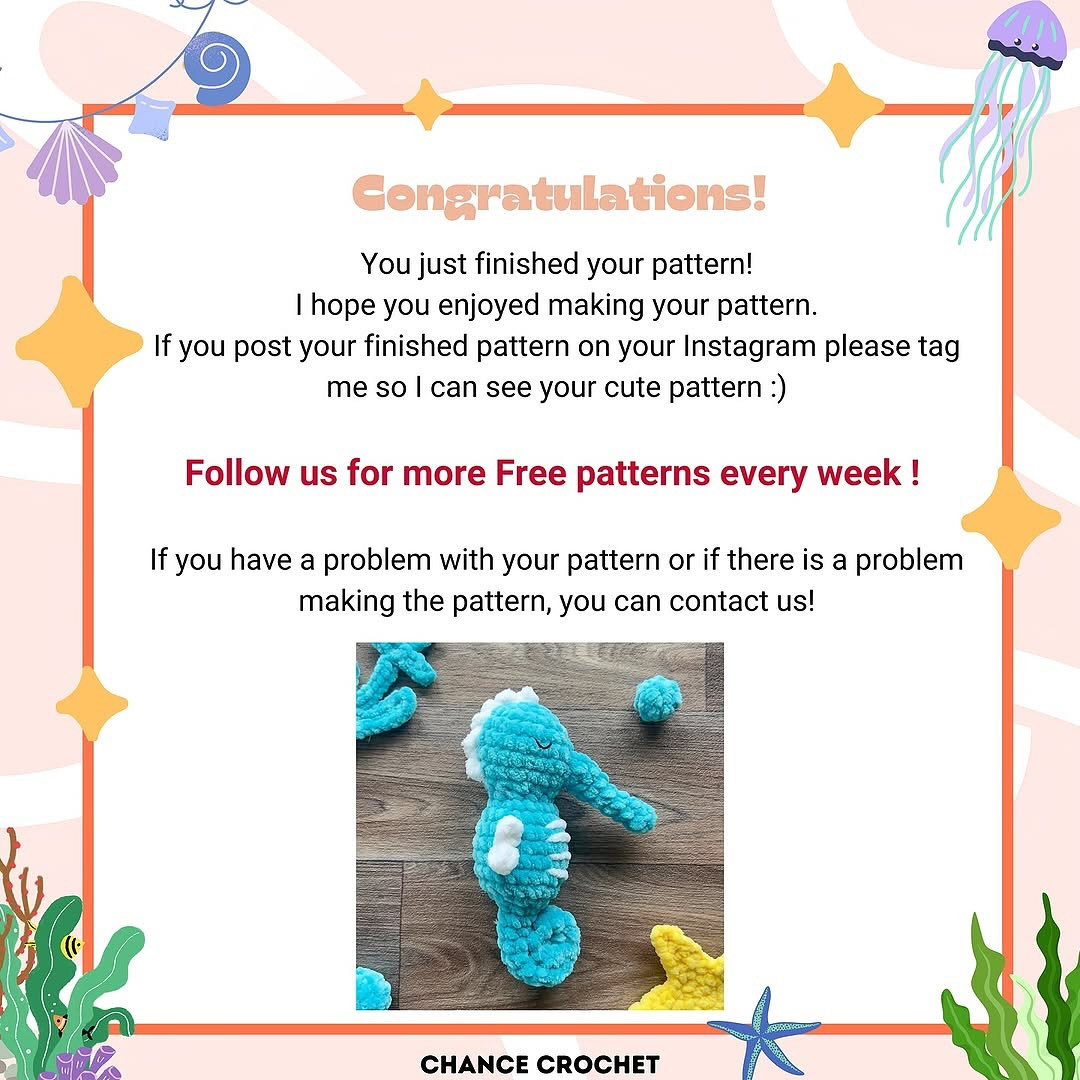 blue seahorse crochet pattern