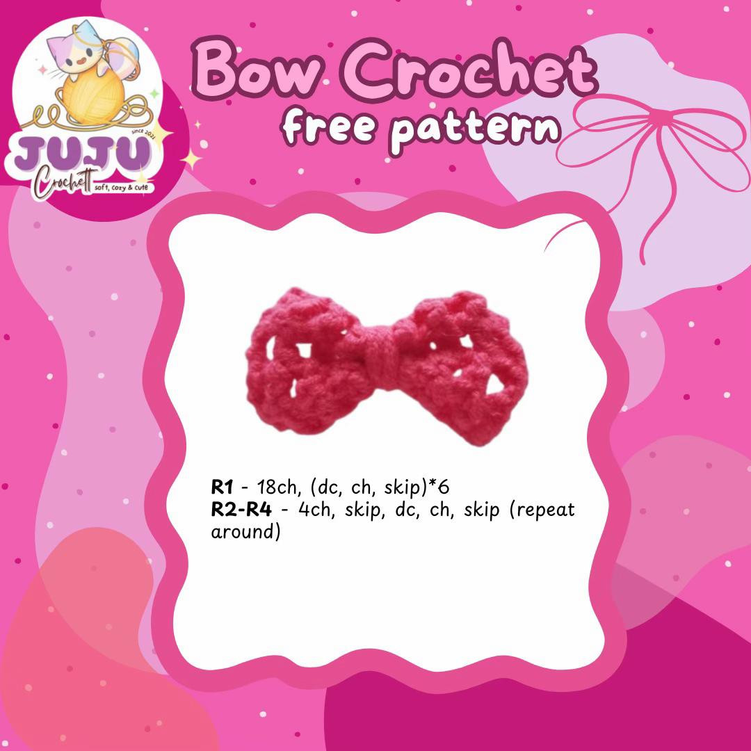 bow crochet free pattern