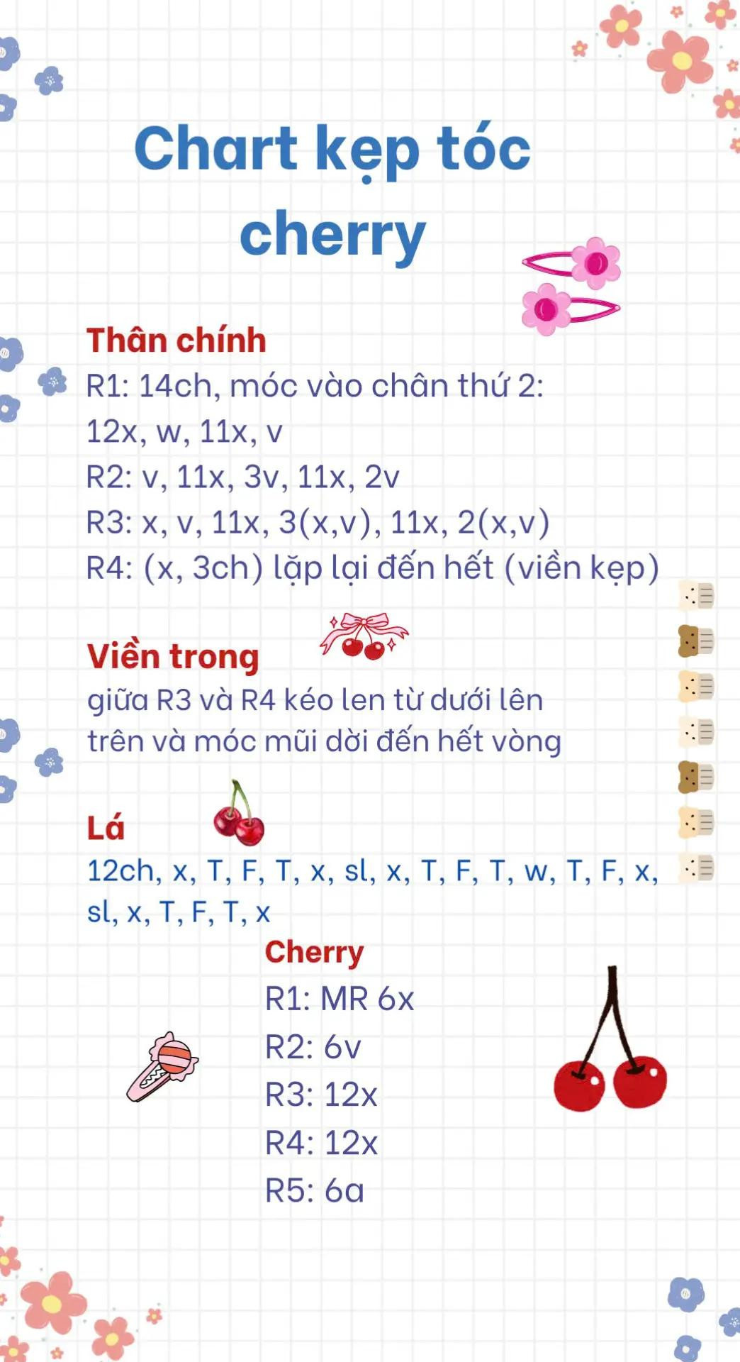 chart bánh kem dâu tây, chart móc cờ đỏ sao vàng. chart máy phát nhạc, chart kẹp tóc cherry, chart pudelpoo ghost dog