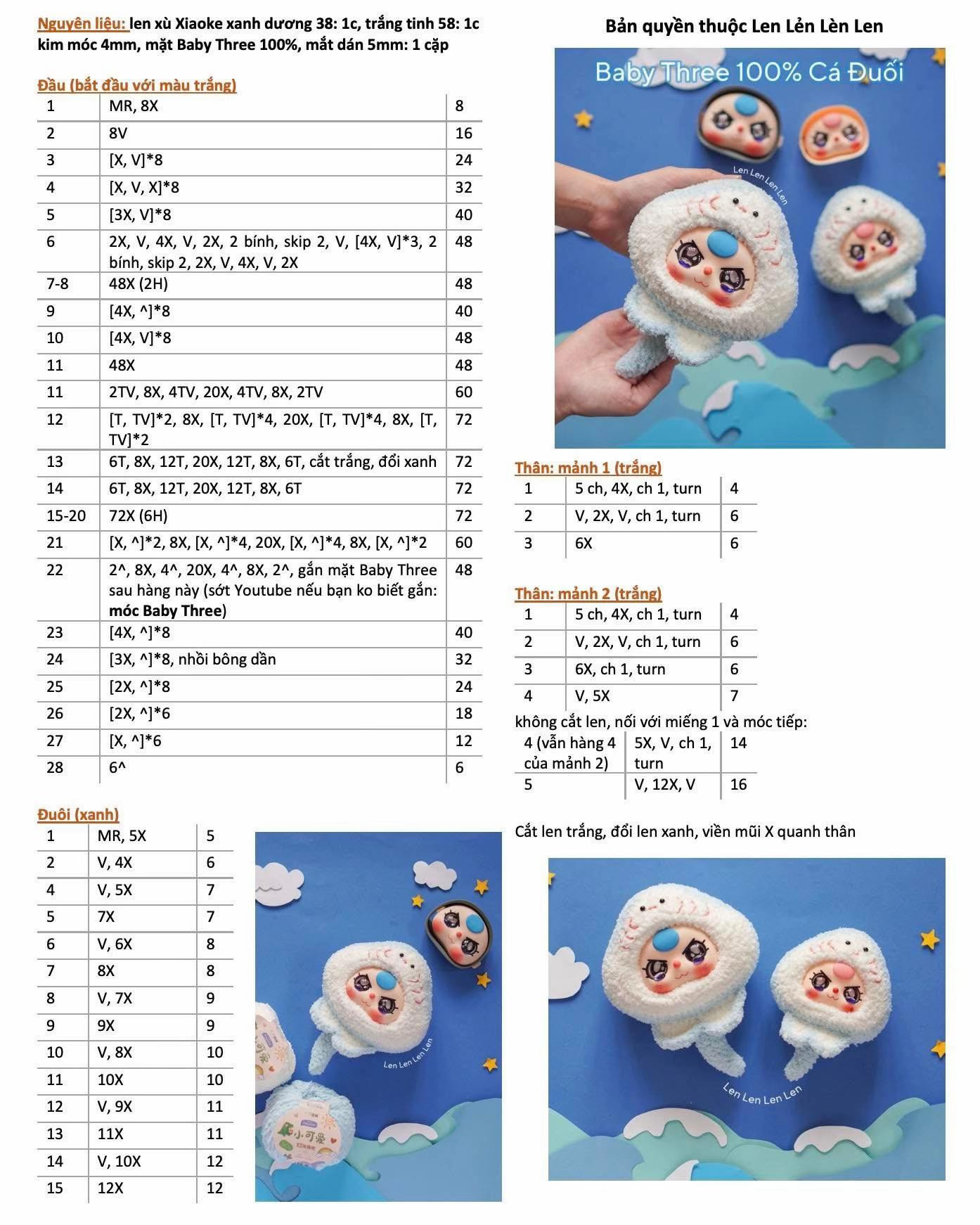 Chart móc baby three cá đuối xinh xỉu