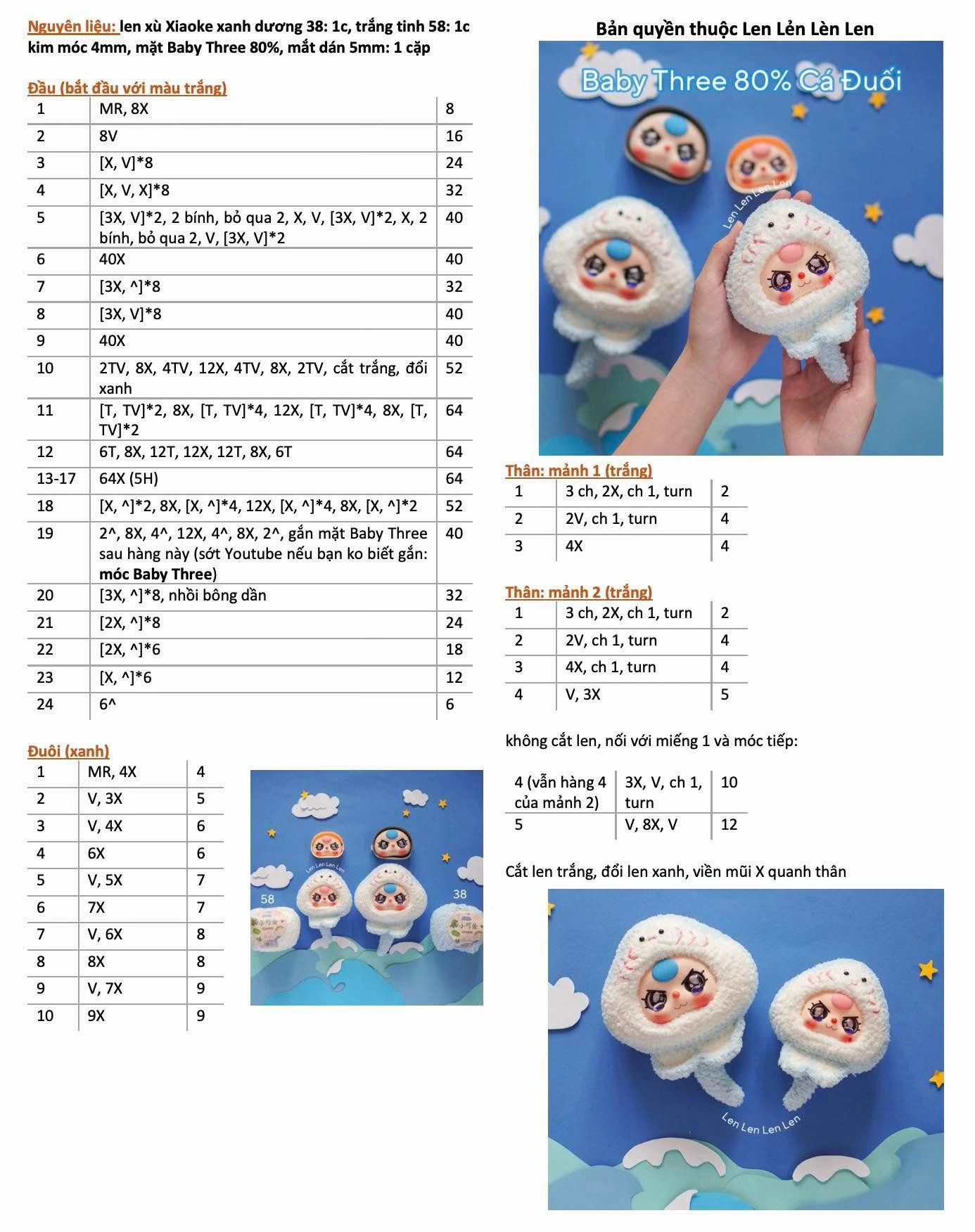 Chart móc baby three cá đuối xinh xỉu
