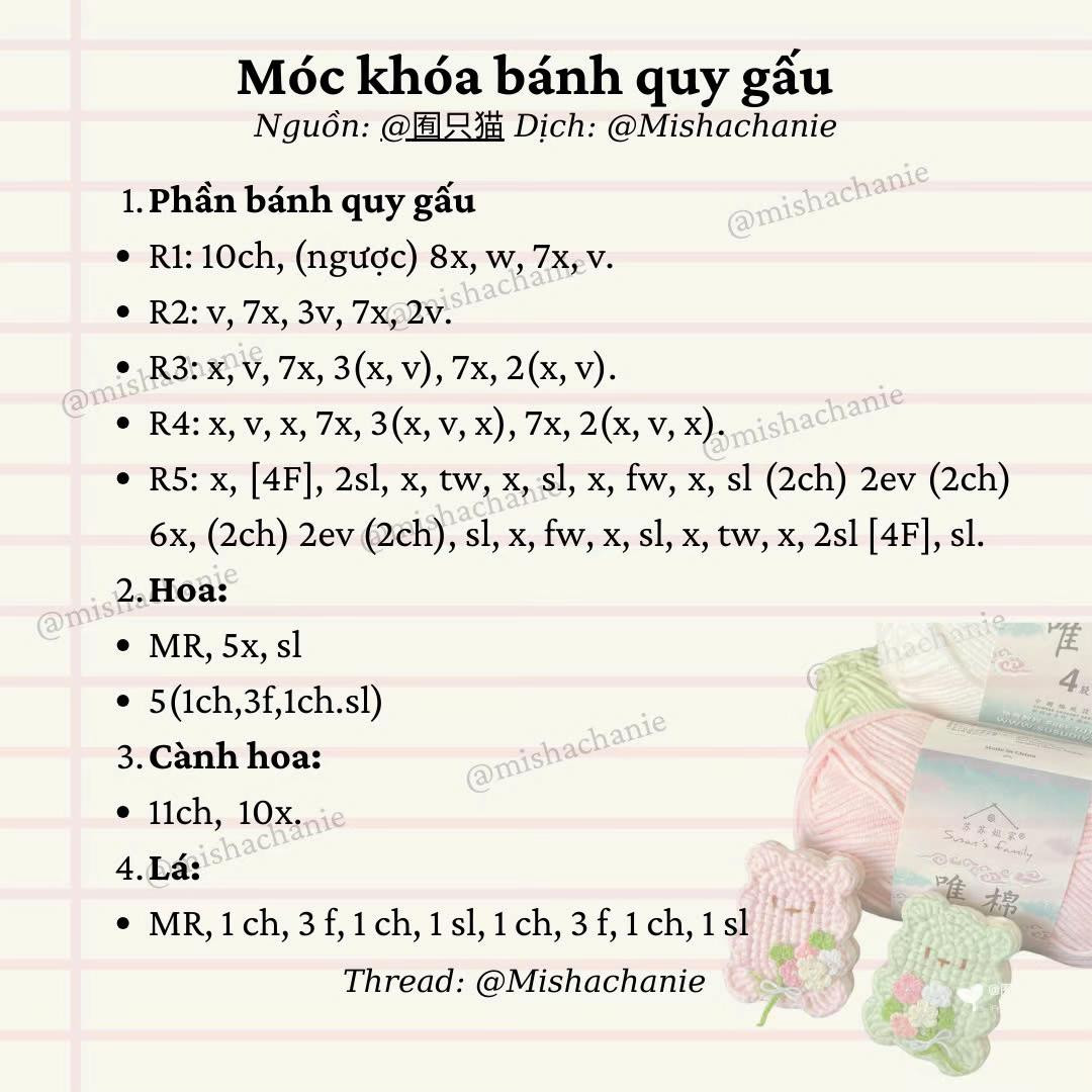 Chart móc khoá bánh quy gấu