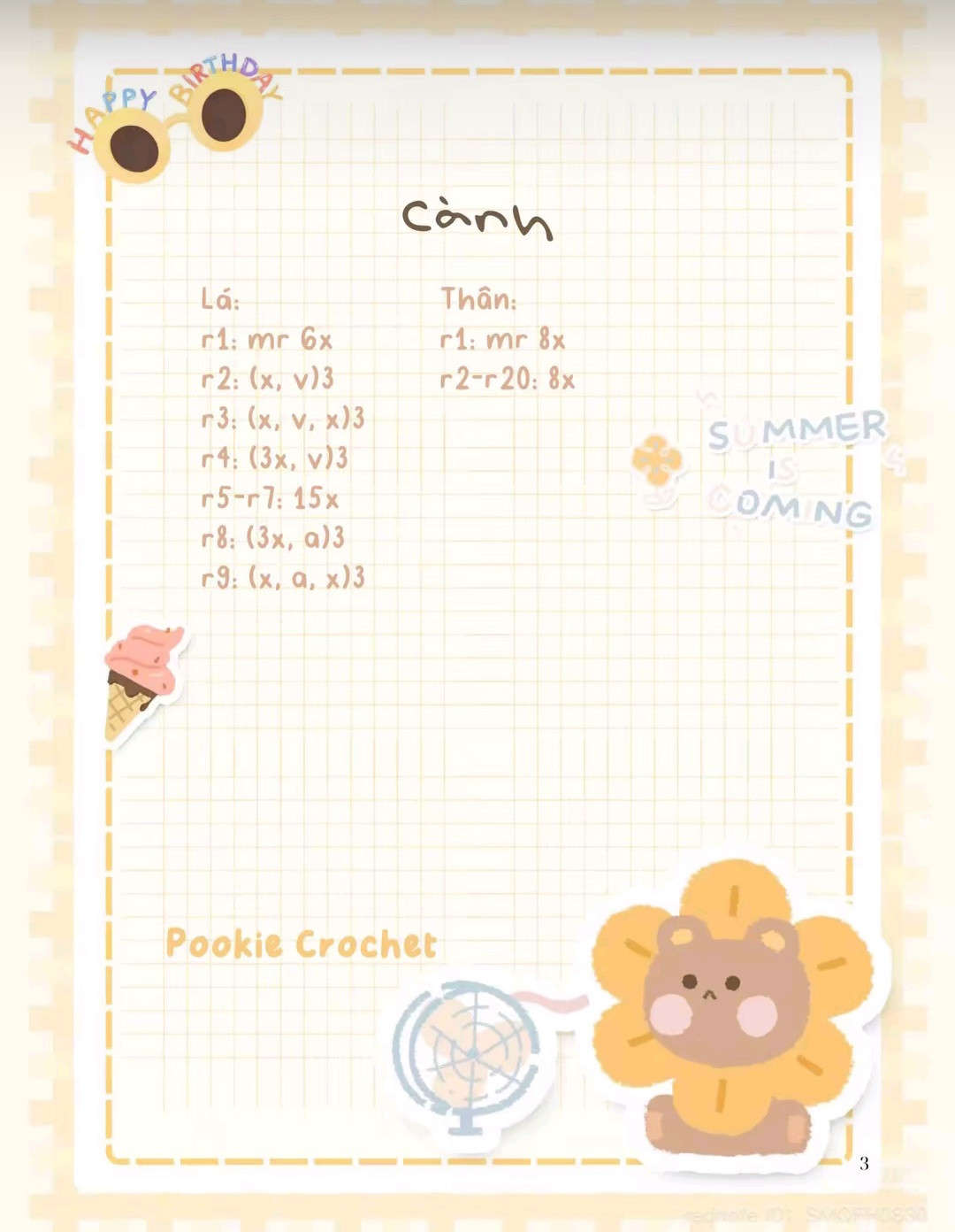 chart mochi thỏ, vòng hòa cúc