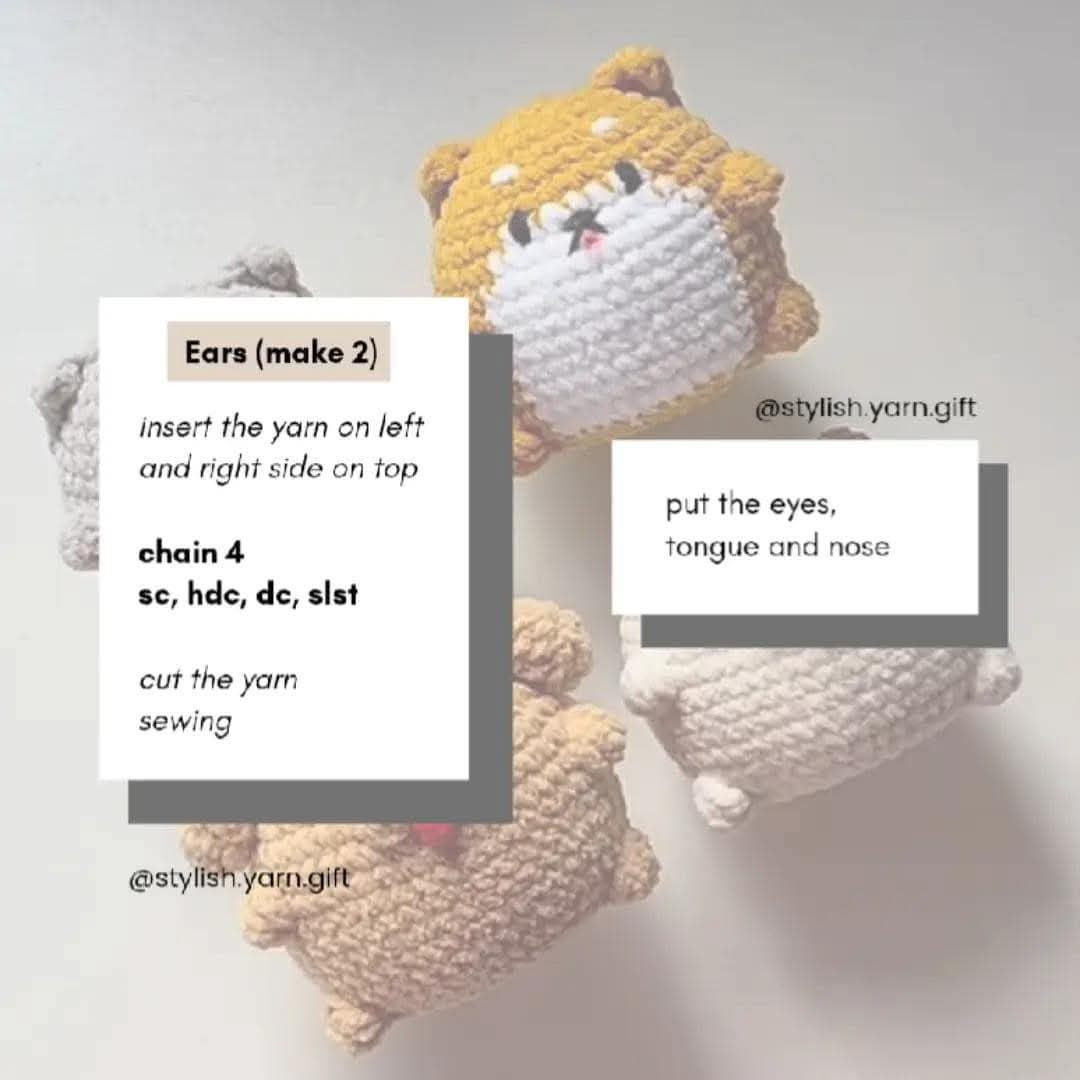 crochet chubby cat free pattern husky & shiba, fluttershy, chart toro cat