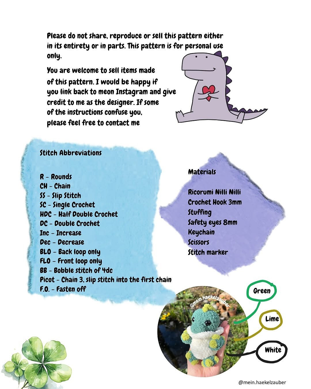 dinosaur crochet pattern