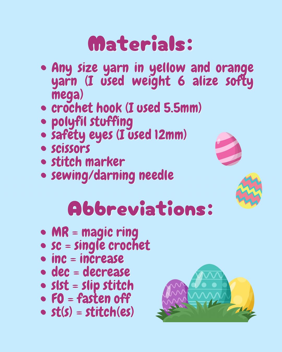 easter chick pattern