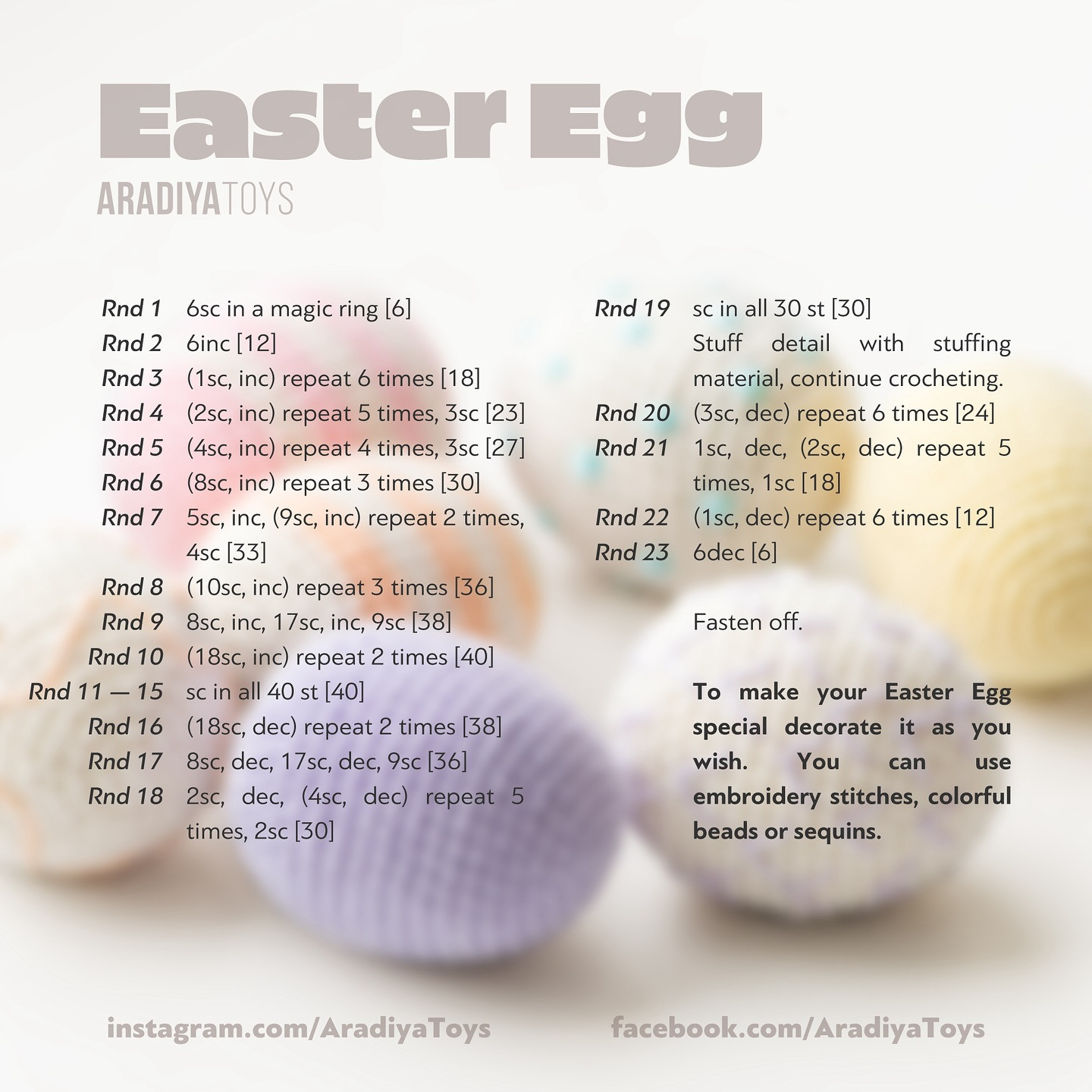 easter egg crochet pattern