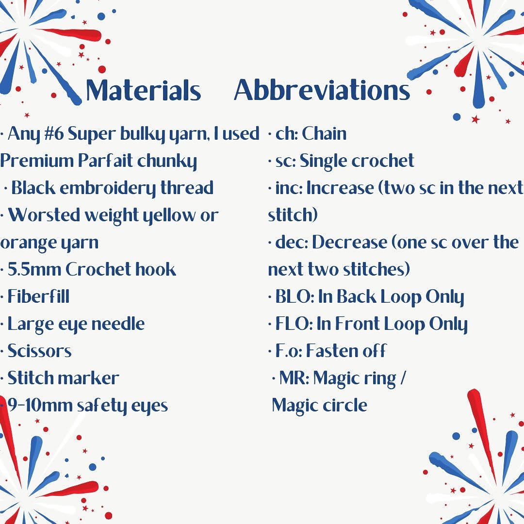 Firecracker crochet pattern