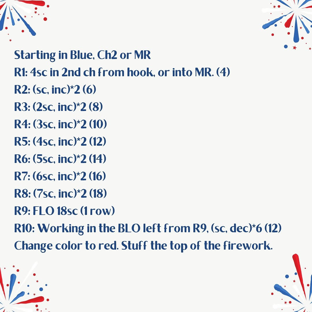 Firecracker crochet pattern