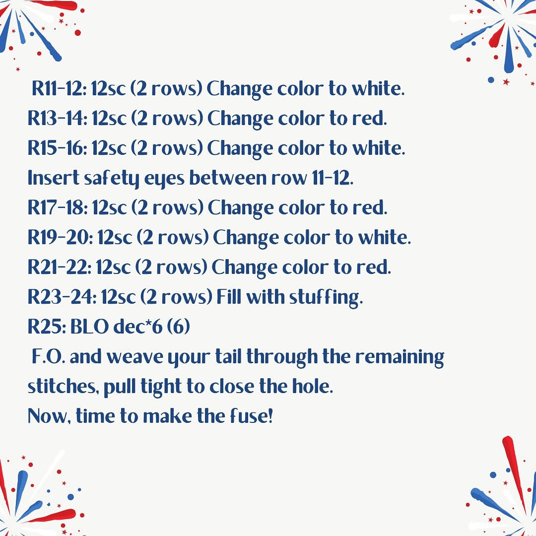 Firecracker crochet pattern