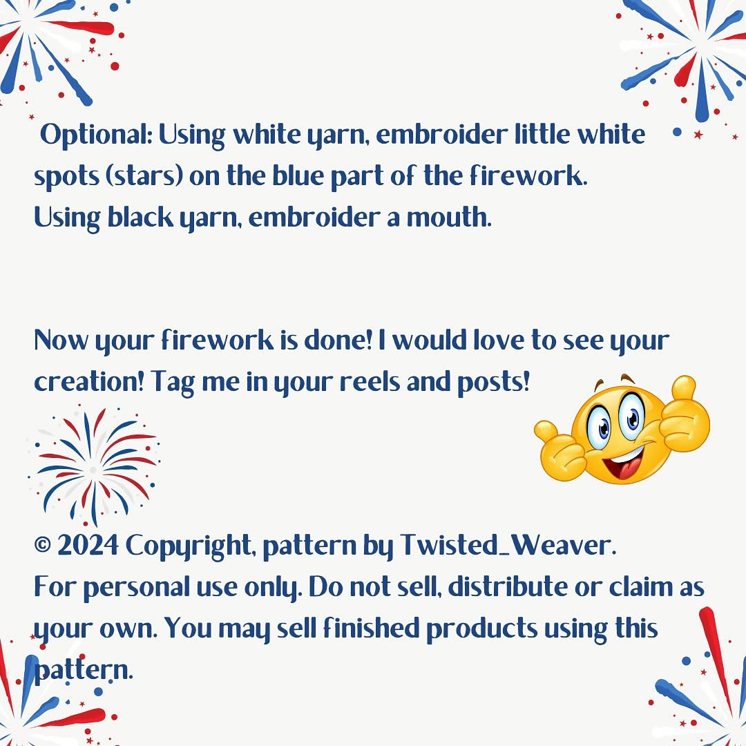 Firecracker crochet pattern