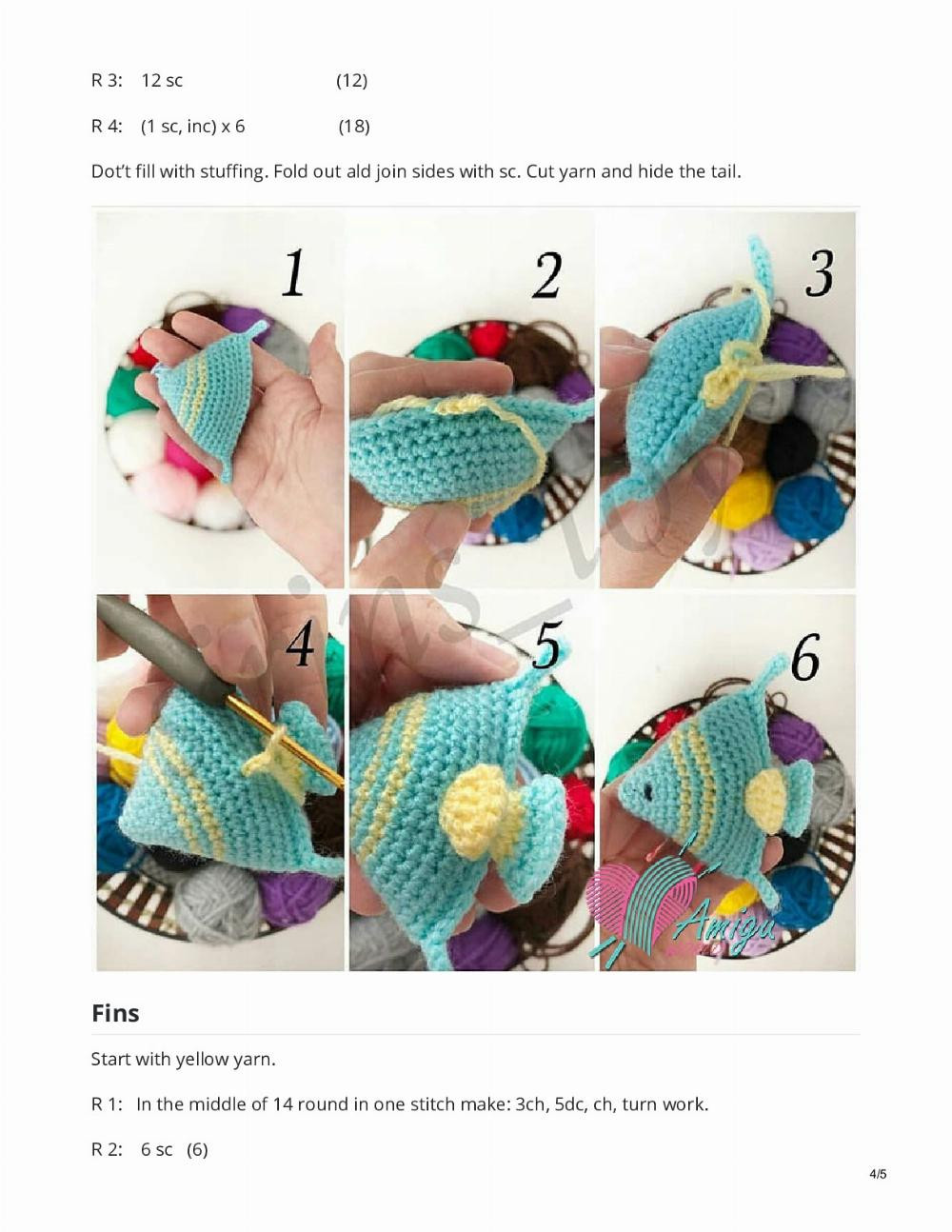 Fish keychain amigurumi Free pattern