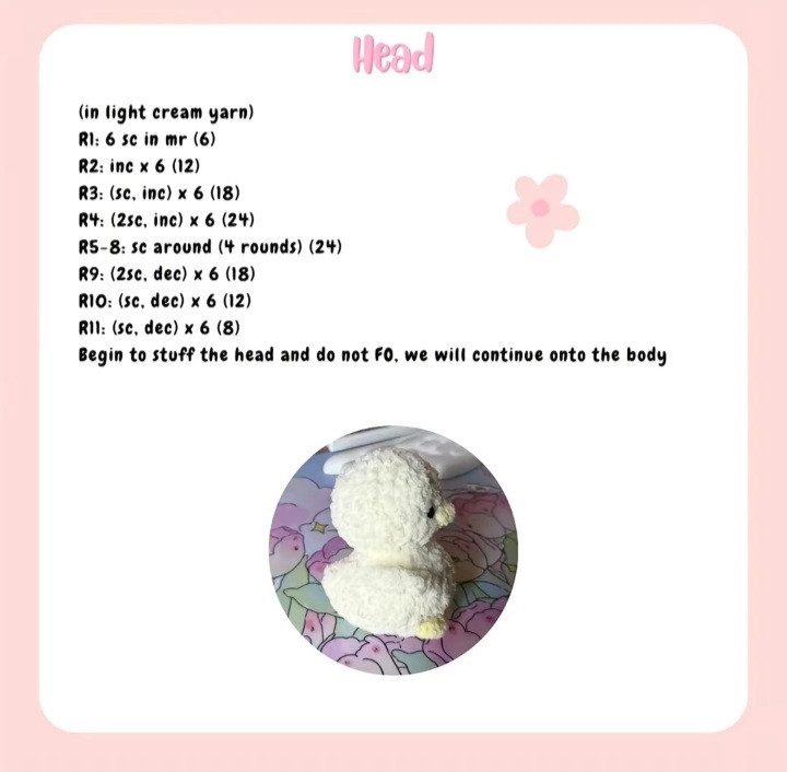flower duckling crochet pattern