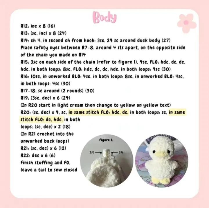 flower duckling crochet pattern