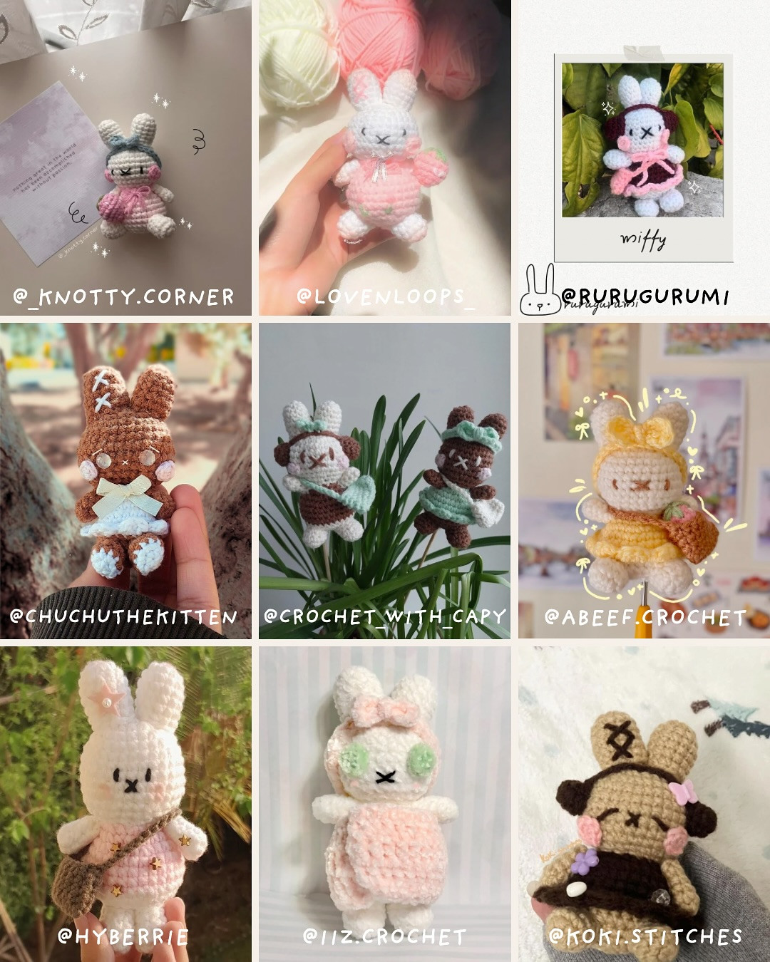 Free crochet pattern for Little Miffy🐰🎀🍨₊˚⊹♡