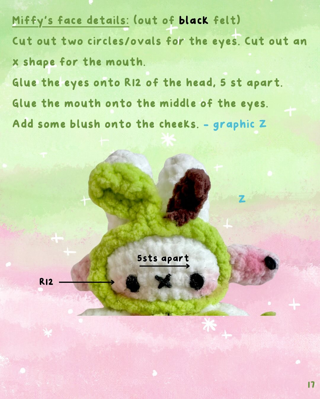 free pattern apple miffy