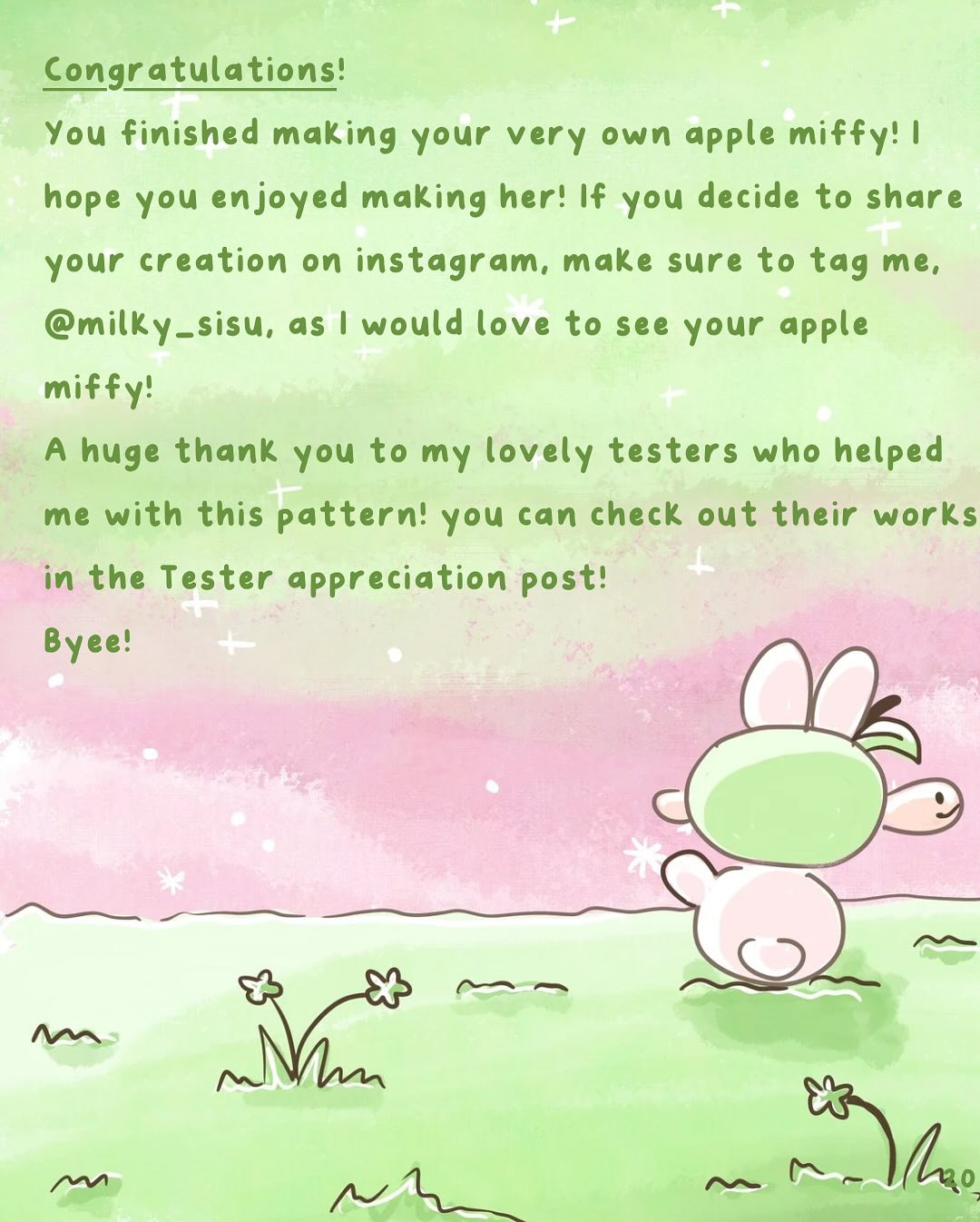 free pattern apple miffy