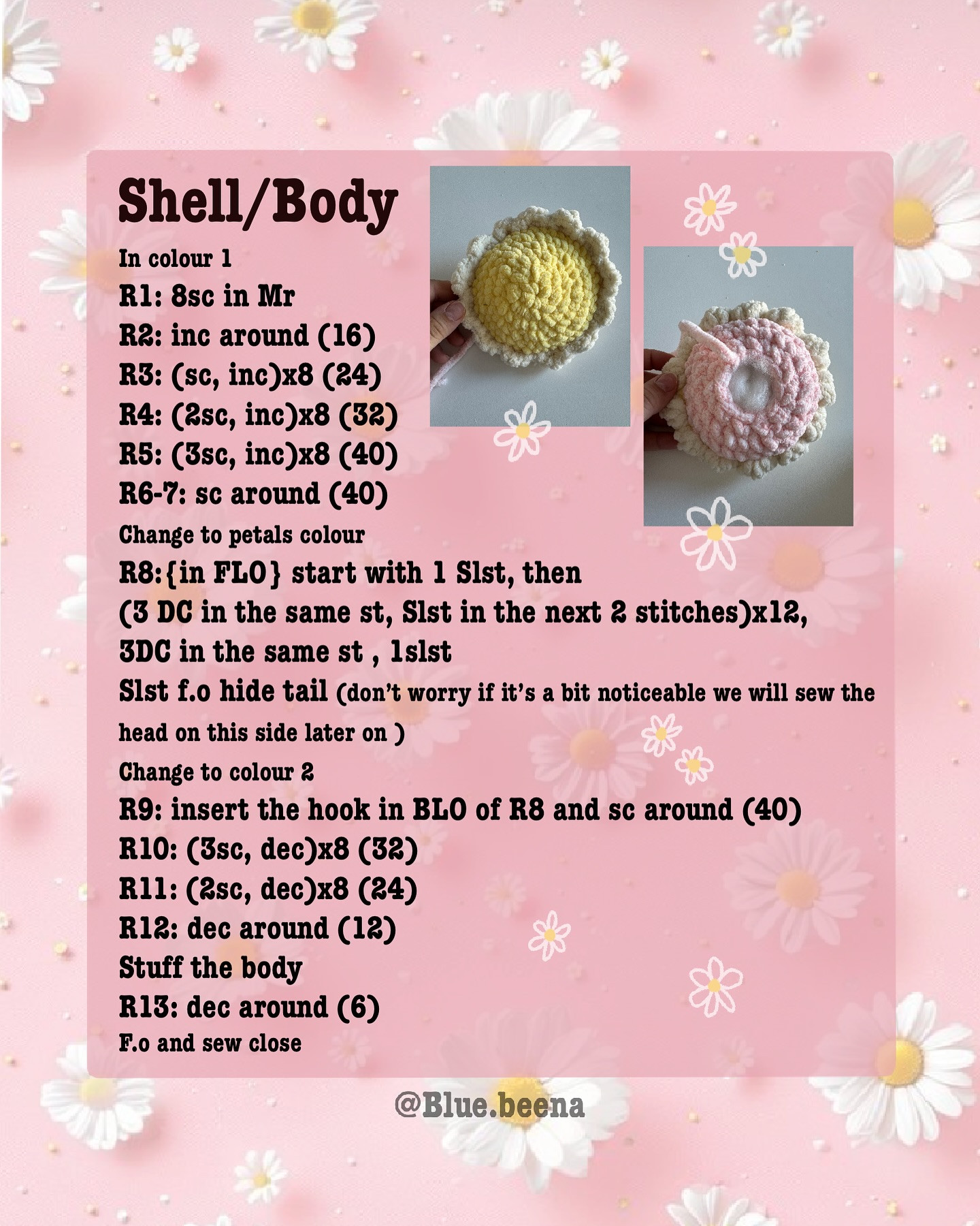 free pattern baby daisy turtle