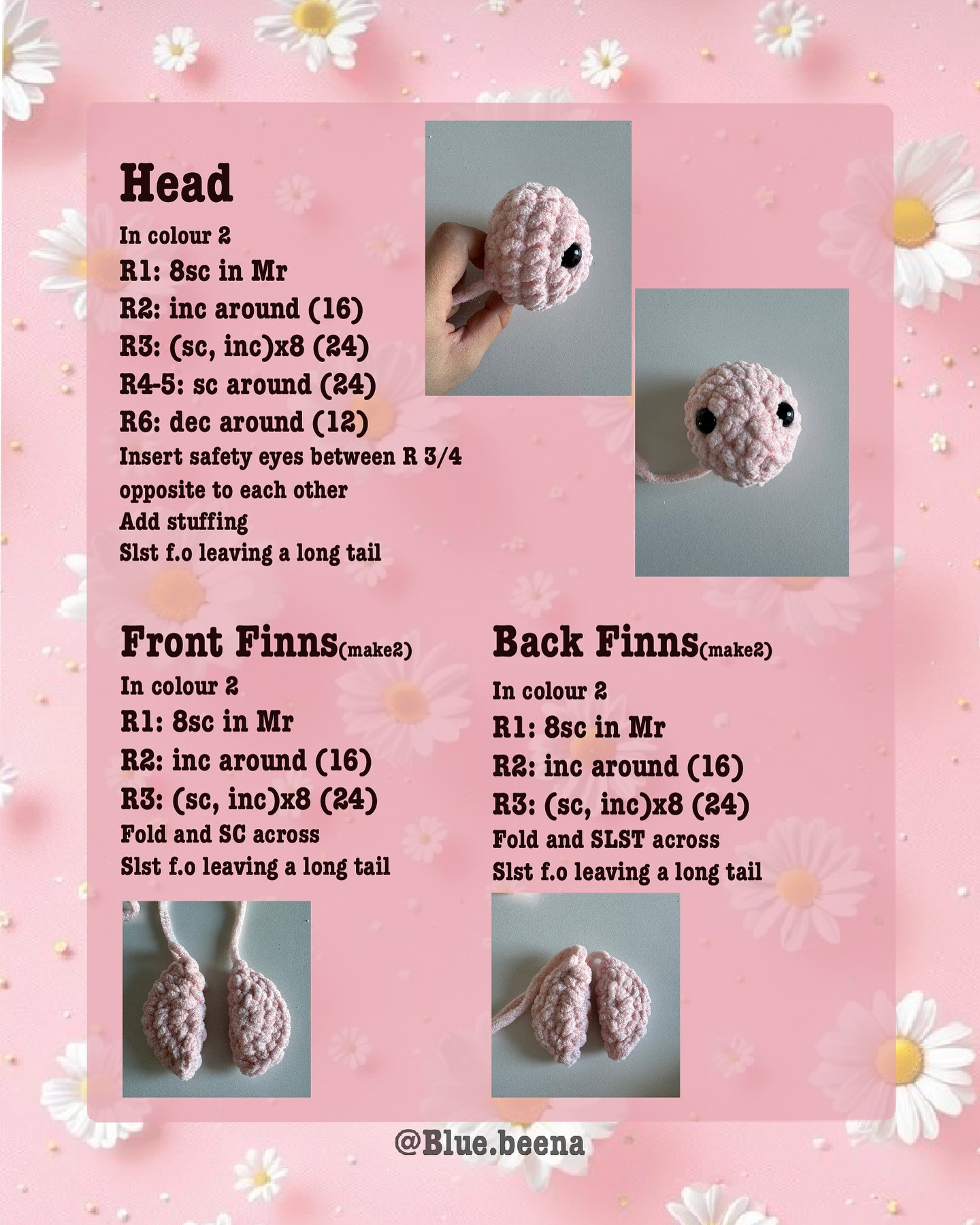 free pattern baby daisy turtle