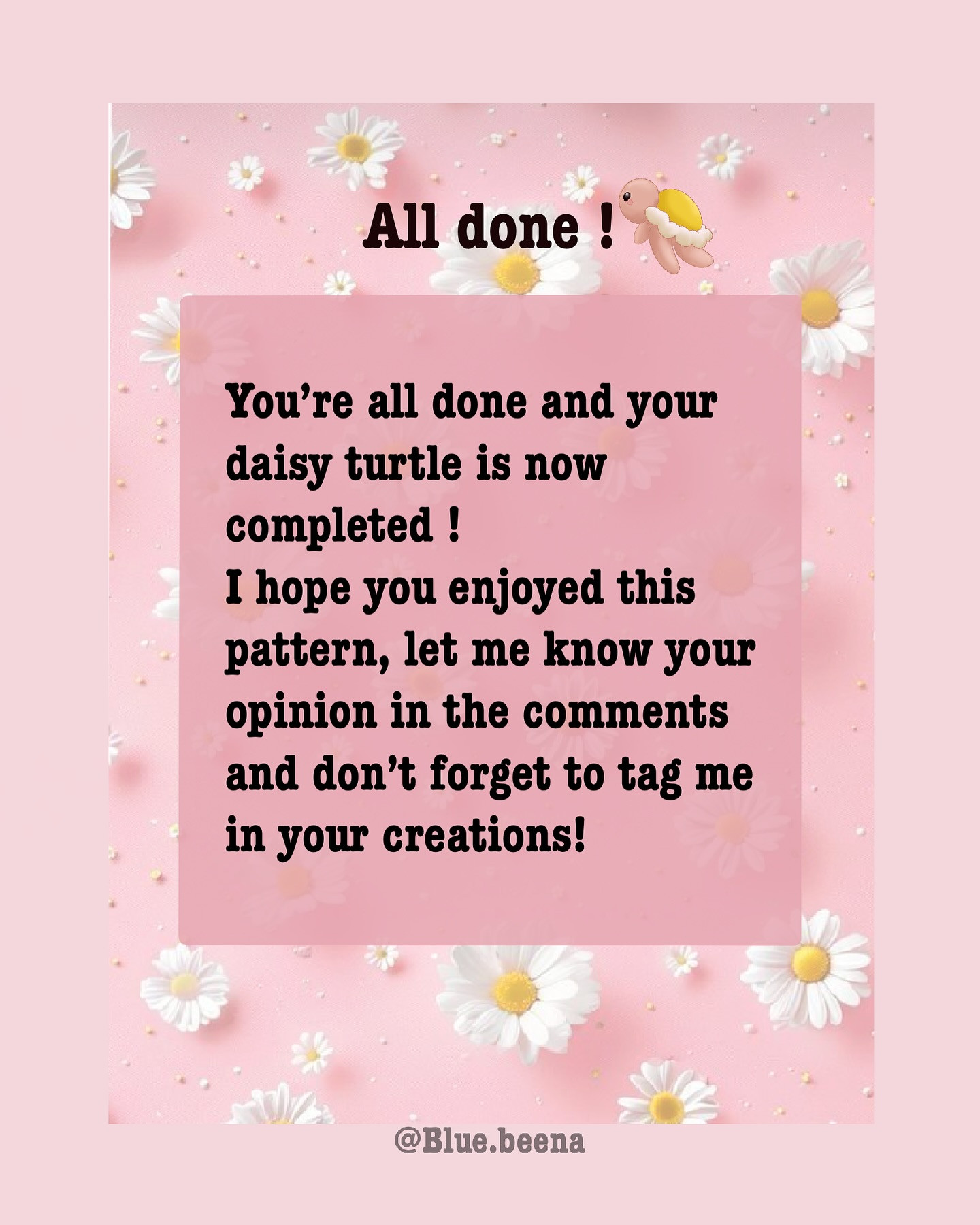 free pattern baby daisy turtle