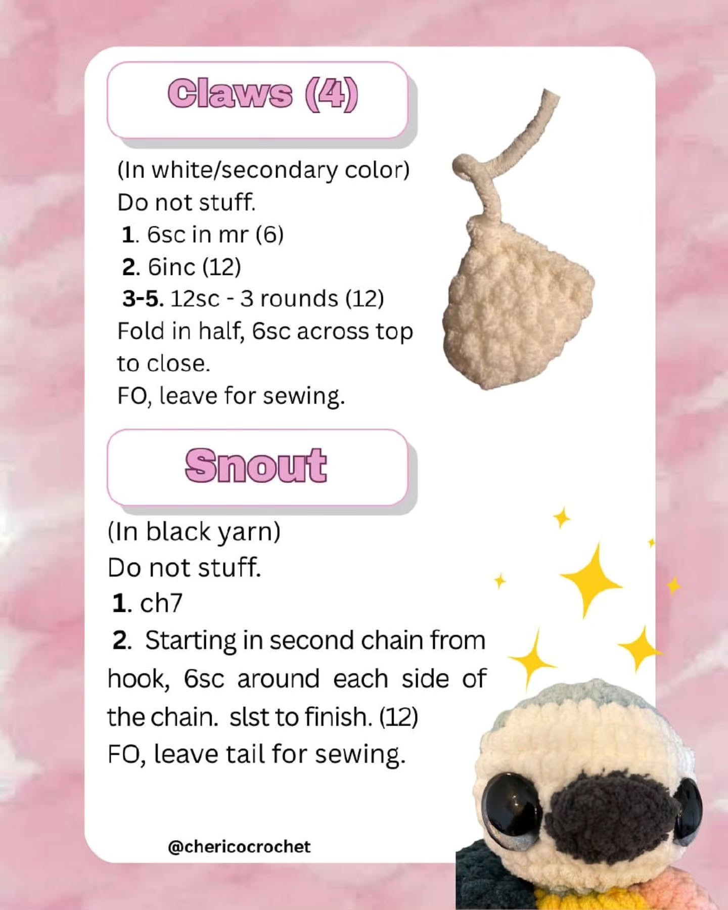 free pattern baby sloth crochet pattern