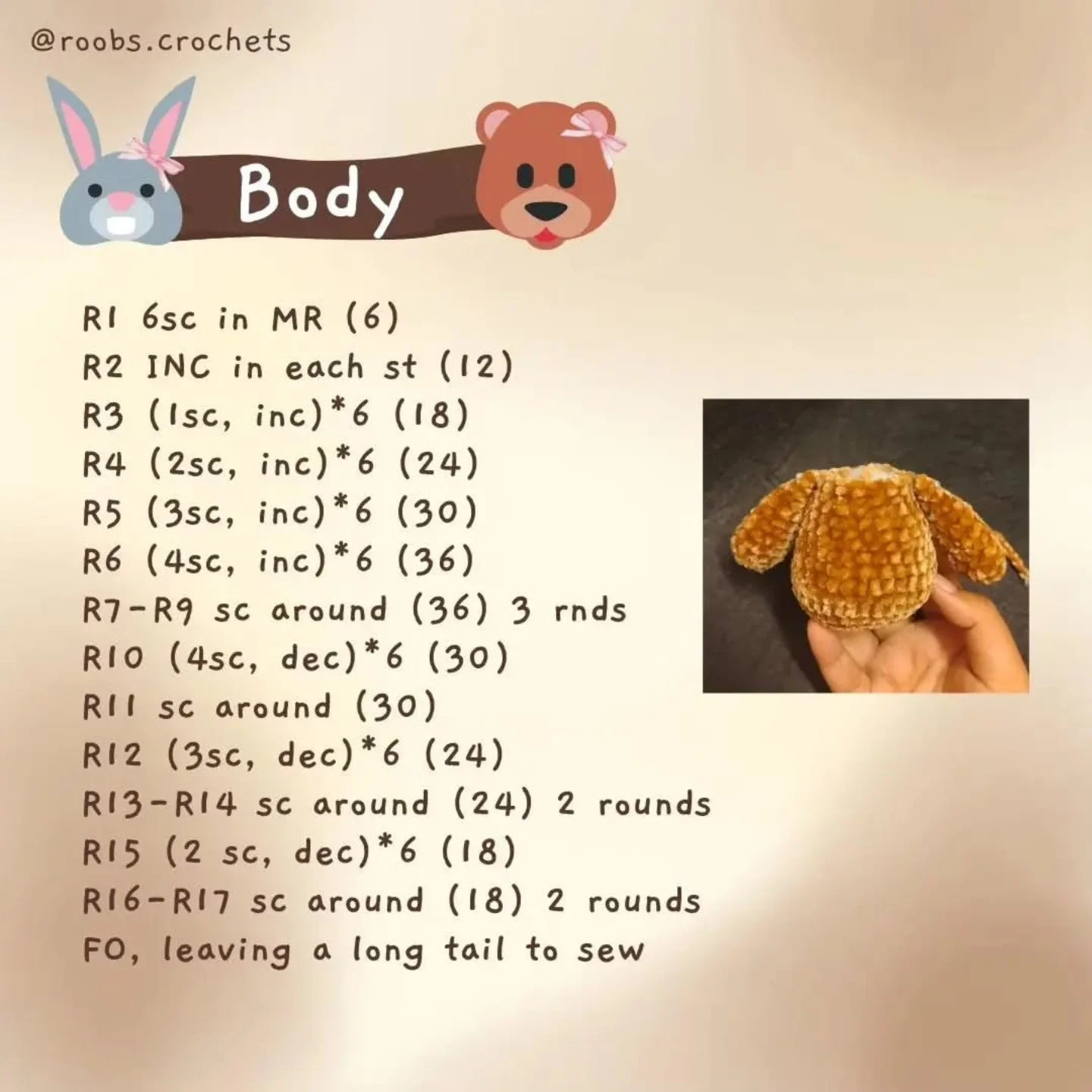 free pattern bowtiful besties brow bear and white bear