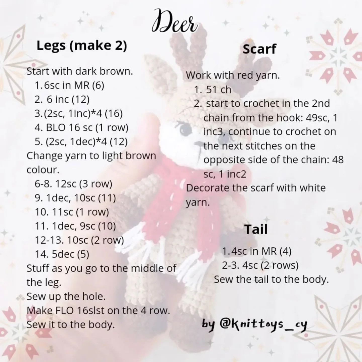 free pattern bunny bear deer