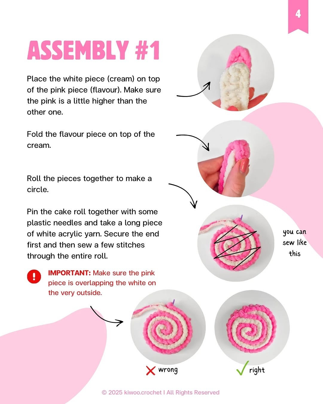 free pattern creamy cake roll