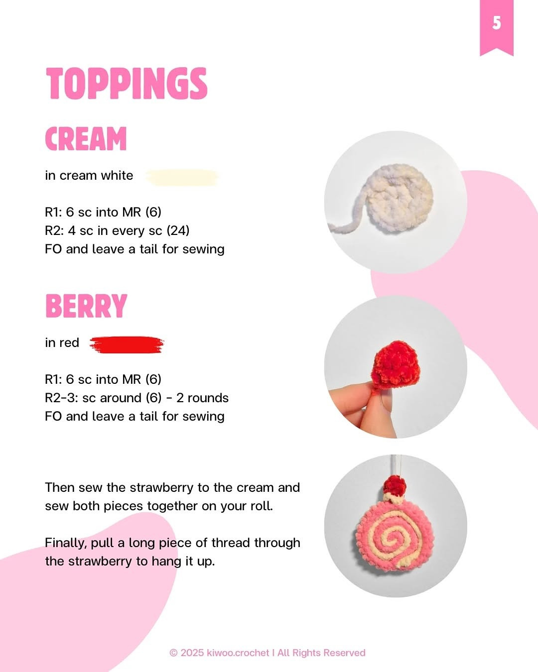 free pattern creamy cake roll