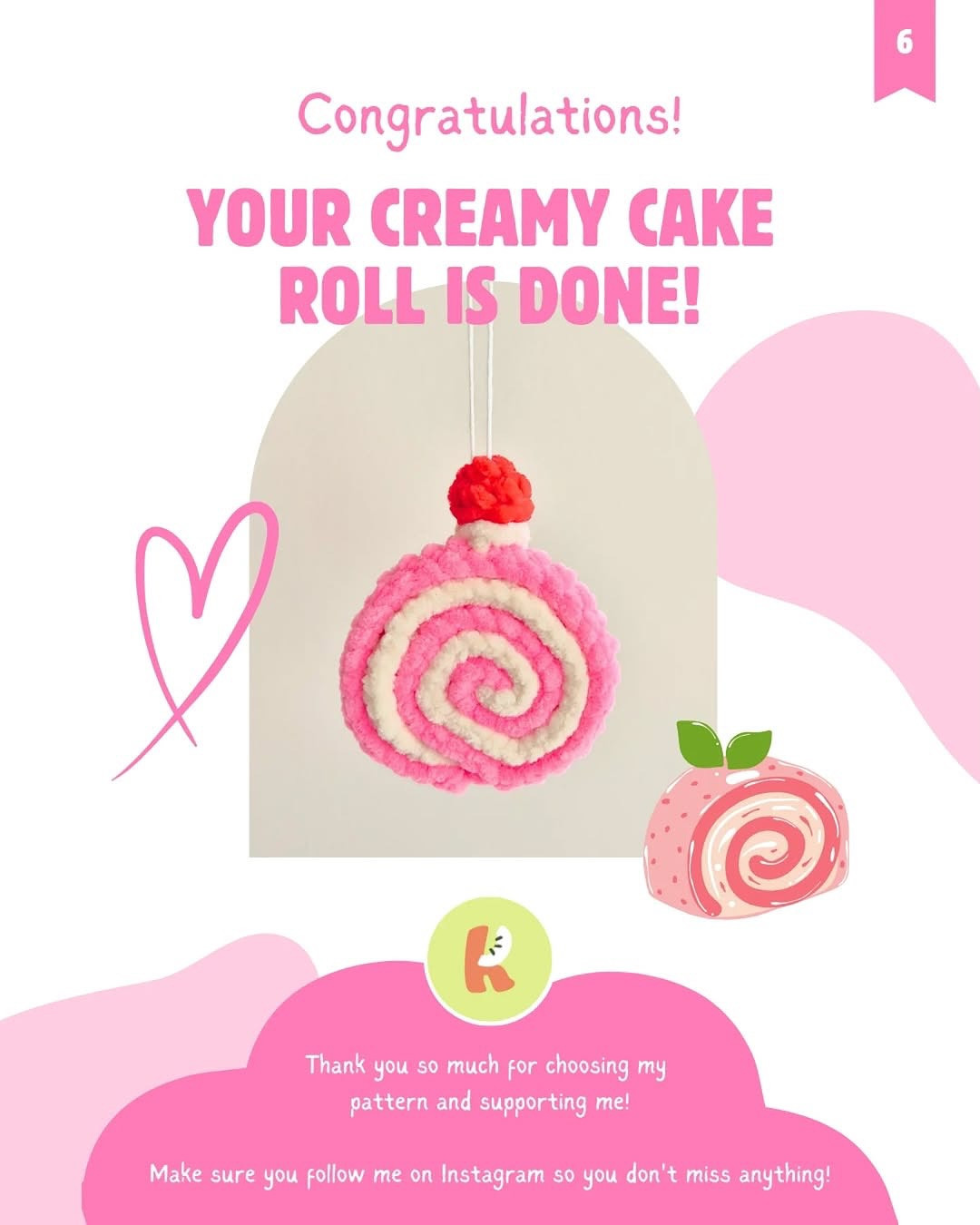 free pattern creamy cake roll