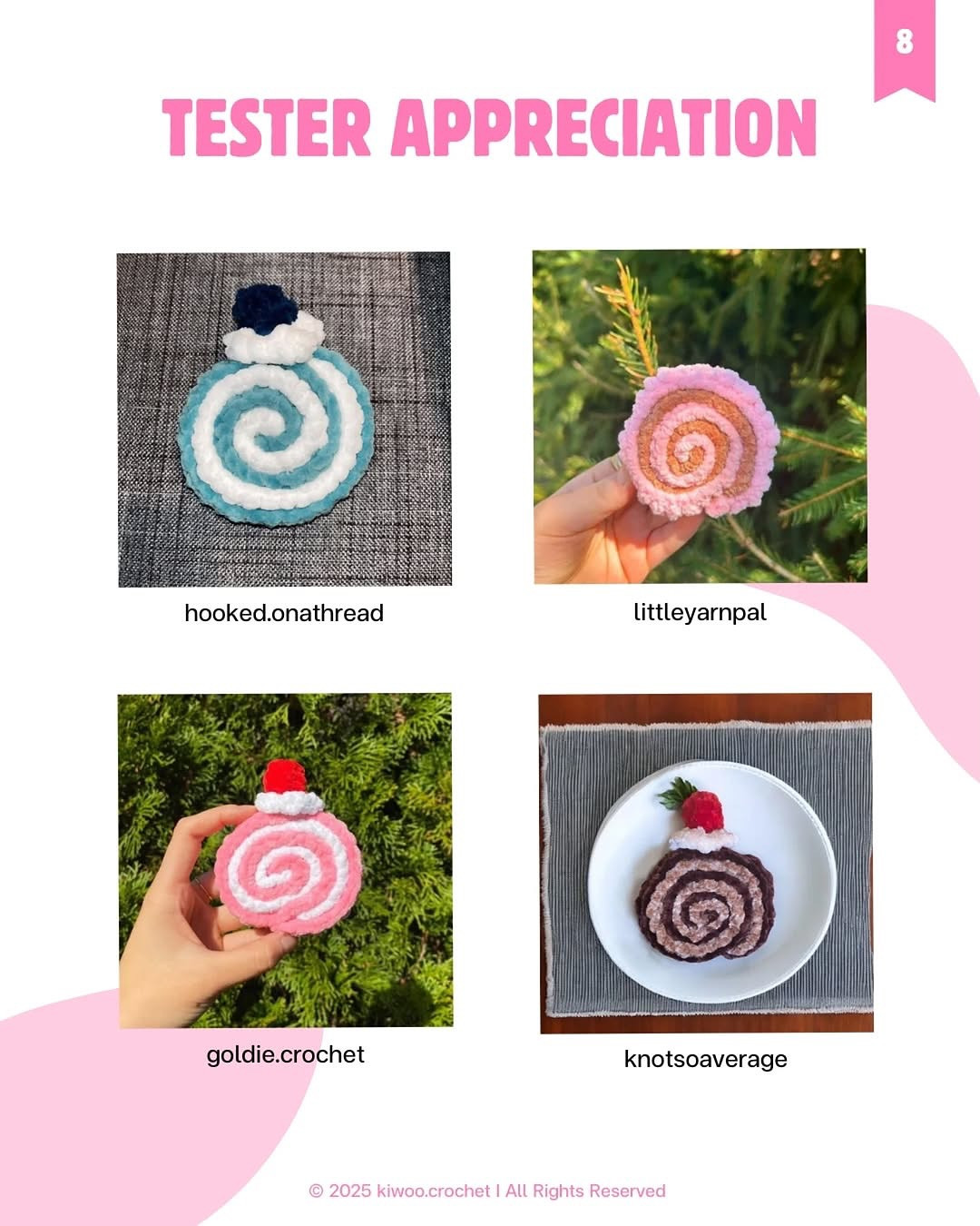 free pattern creamy cake roll