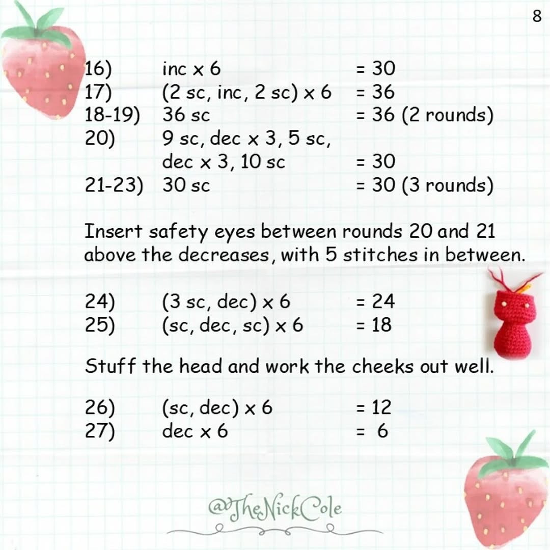 free pattern crochet strawberry bunny