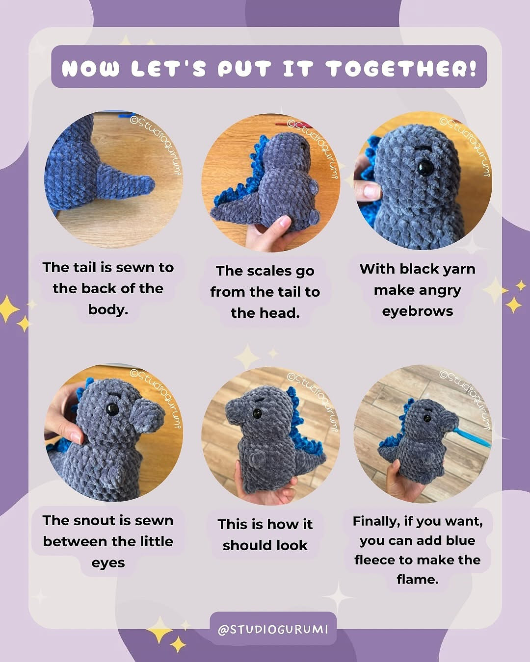 free pattern godzilla baby