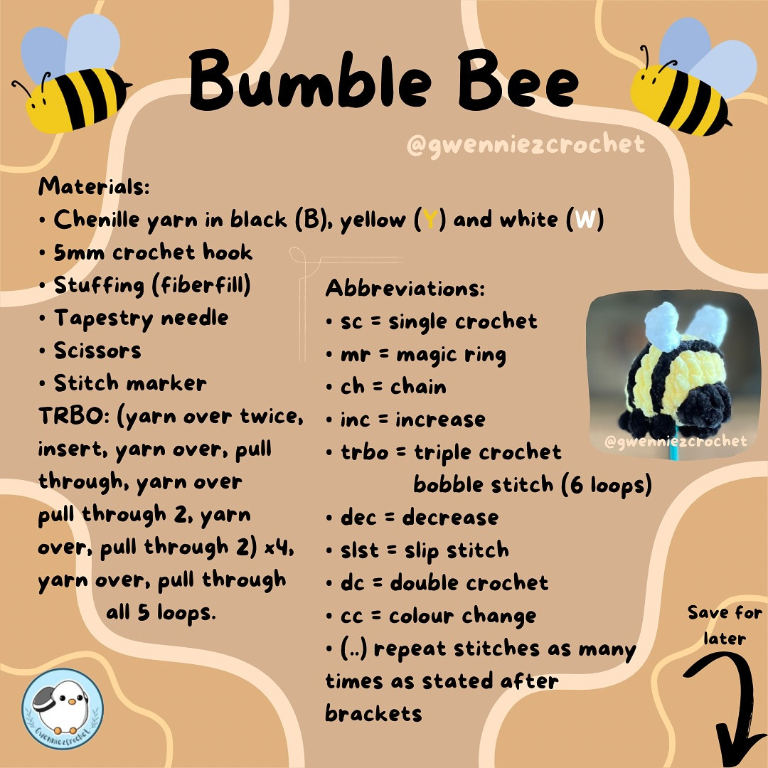 free pattern no sew bumble bee