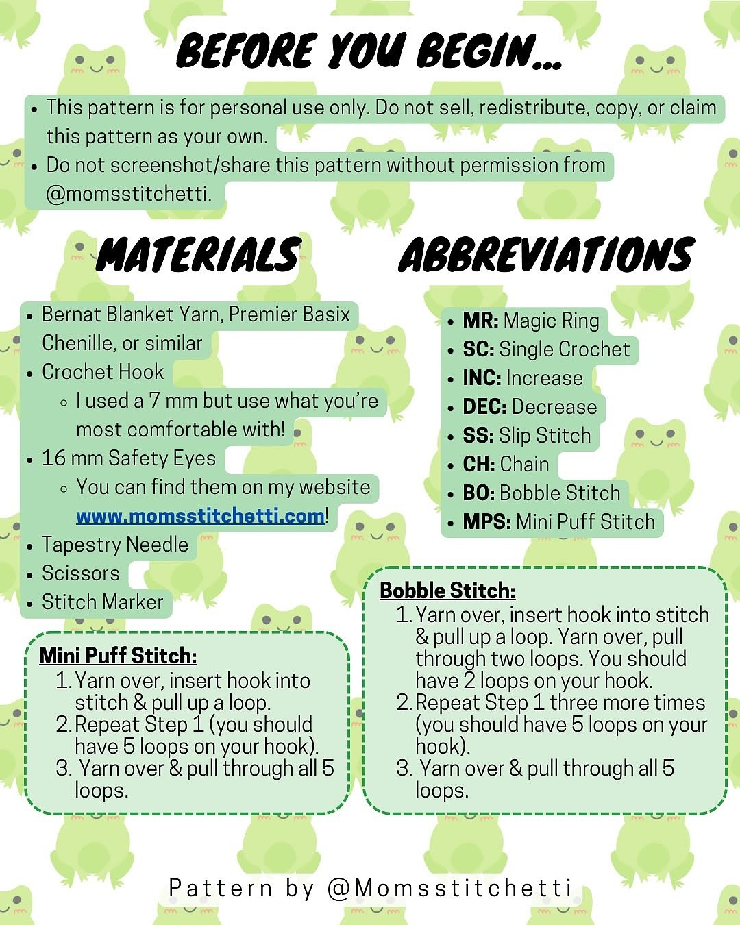free pattern no sewing frog