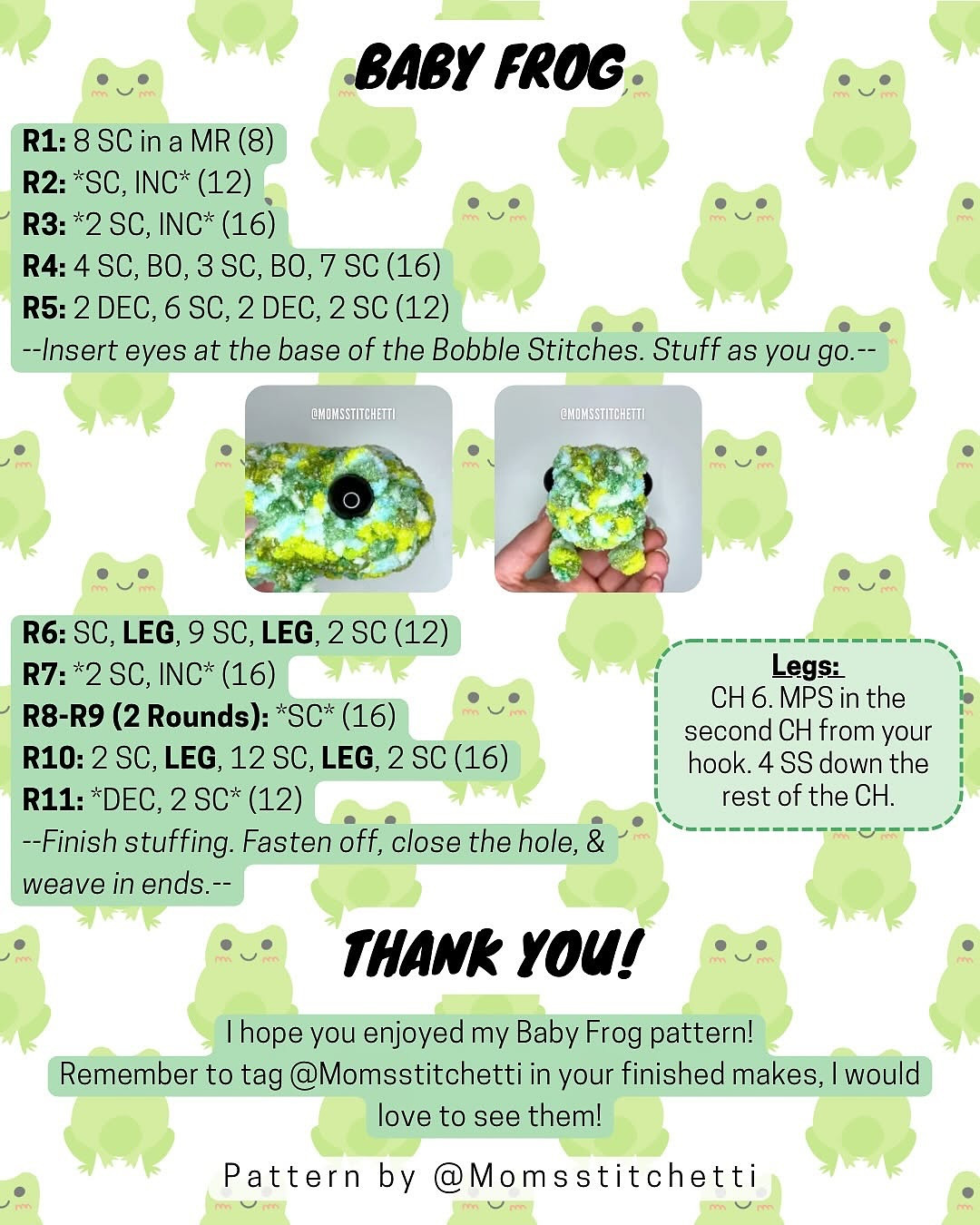 free pattern no sewing frog